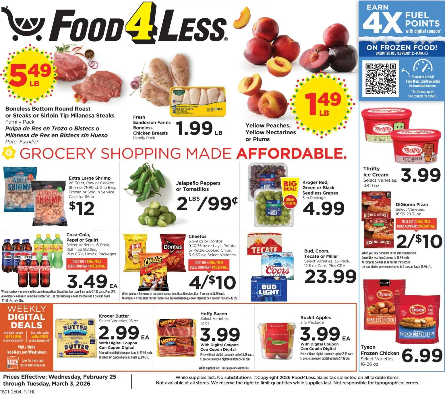 Ad Preview of Food 4 Less Weekly Ad from 02/25/2026