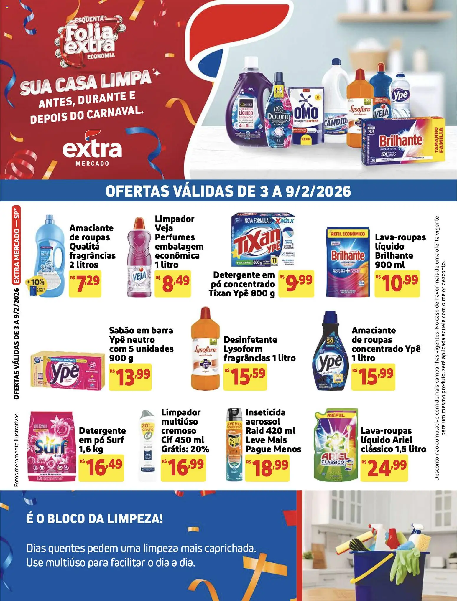 Pré-Visualização do folheto "Ofertas de Mercado Casa Limpa" da loja Extra válido a partir de 03/02/2026