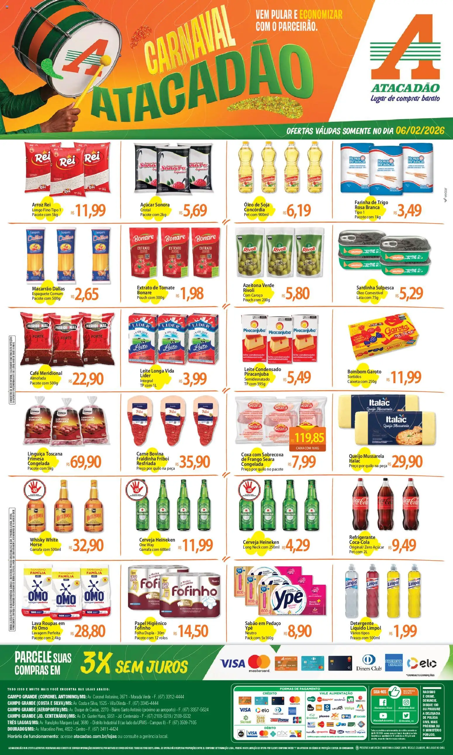 Pré-Visualização do folheto "Ofertas - MS" da loja Atacadão válido a partir de 06/02/2026