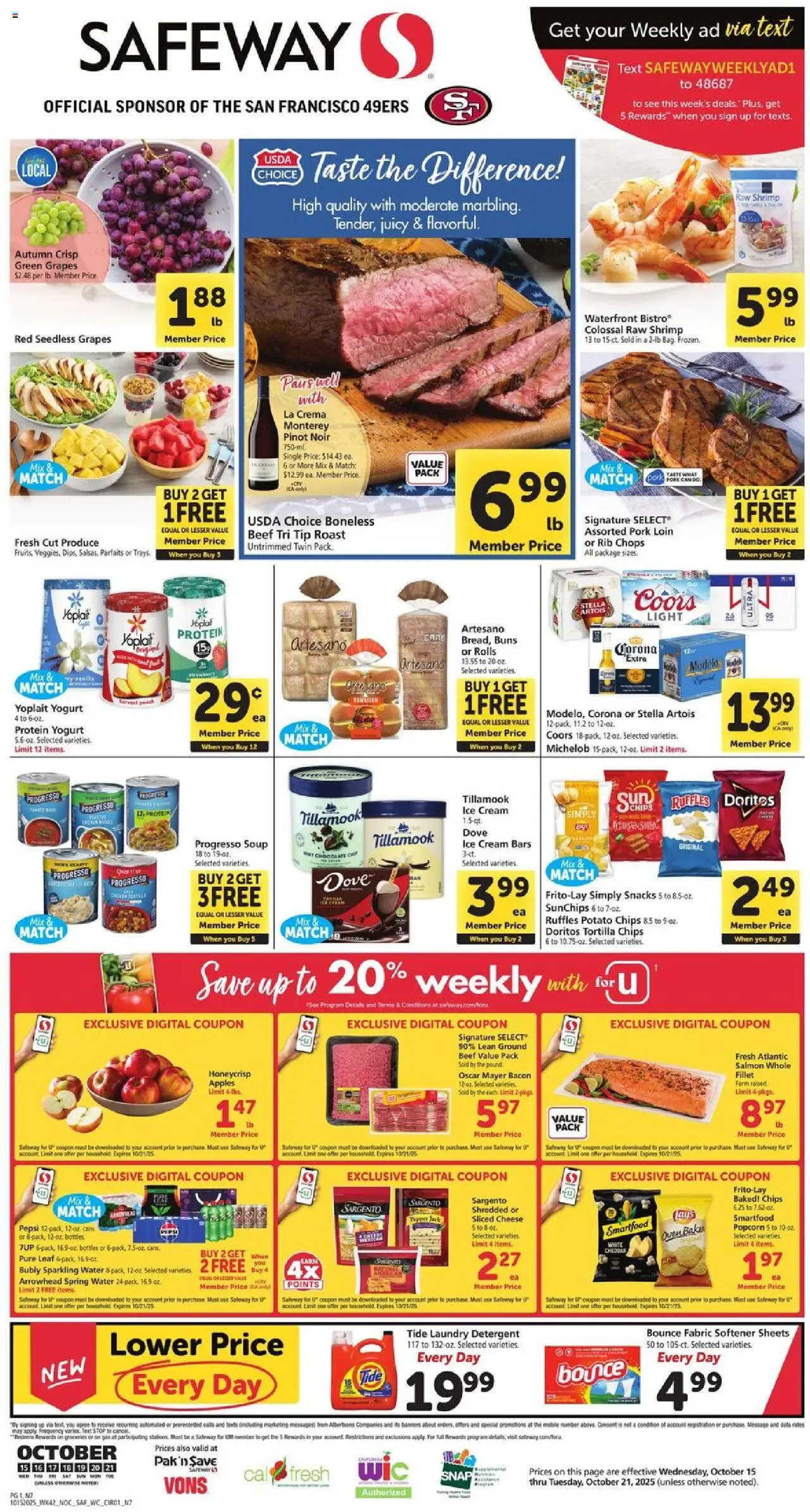 Safeway Weekly Ad from 10/15/2025 - Flyer - Page number 1