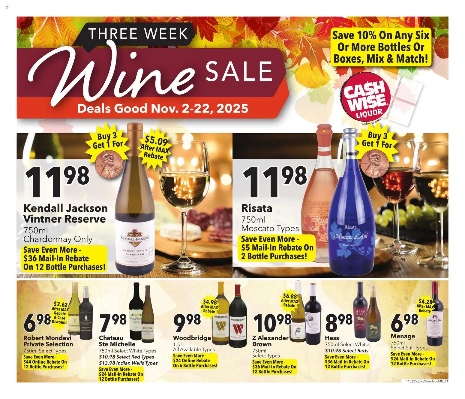 Ad Preview of Cash Wise Wine Sale from 11/02/2025