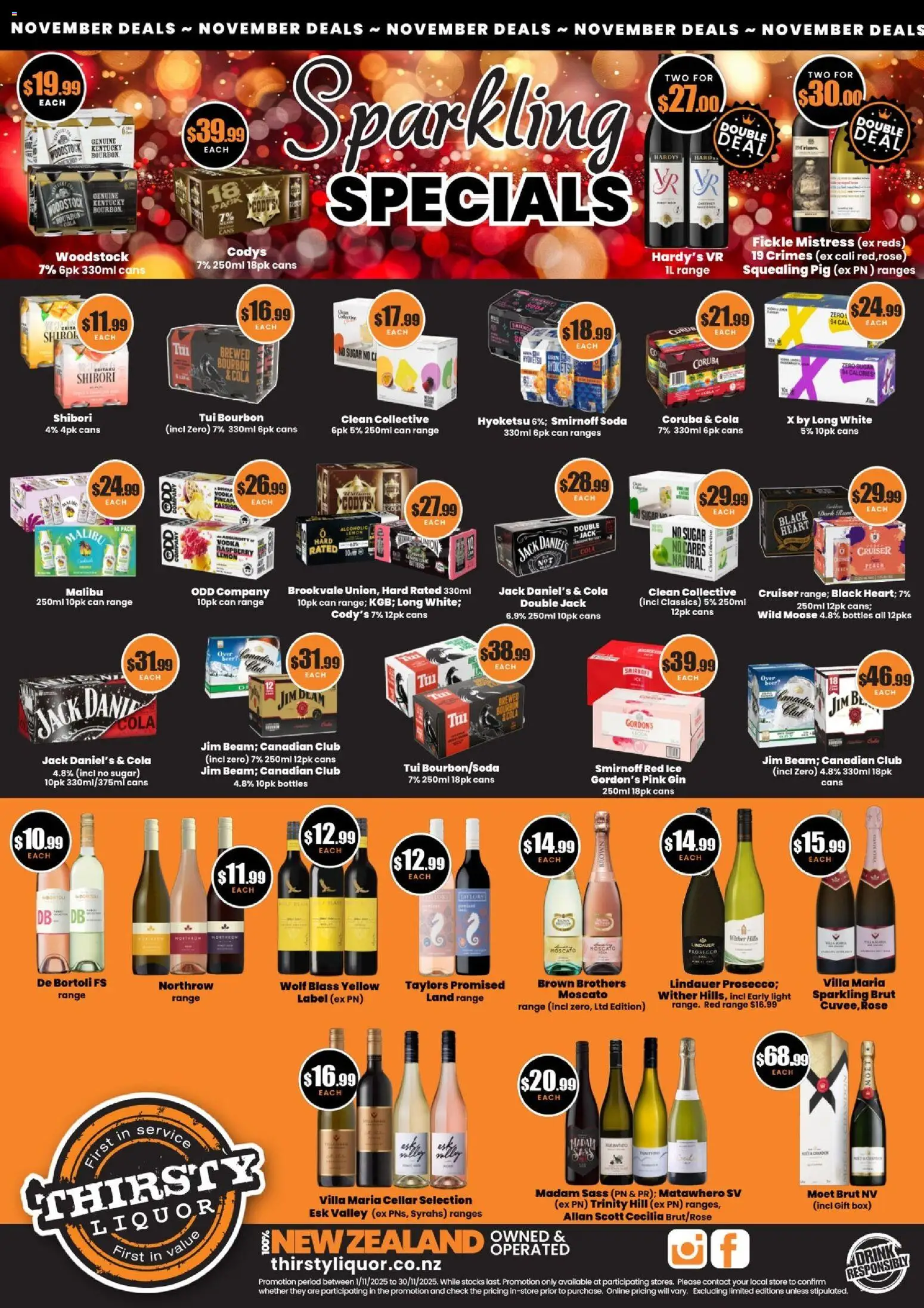 Preview of catalogue Catalogue from shop Thirsty Liquor valid 1 Nov 2025