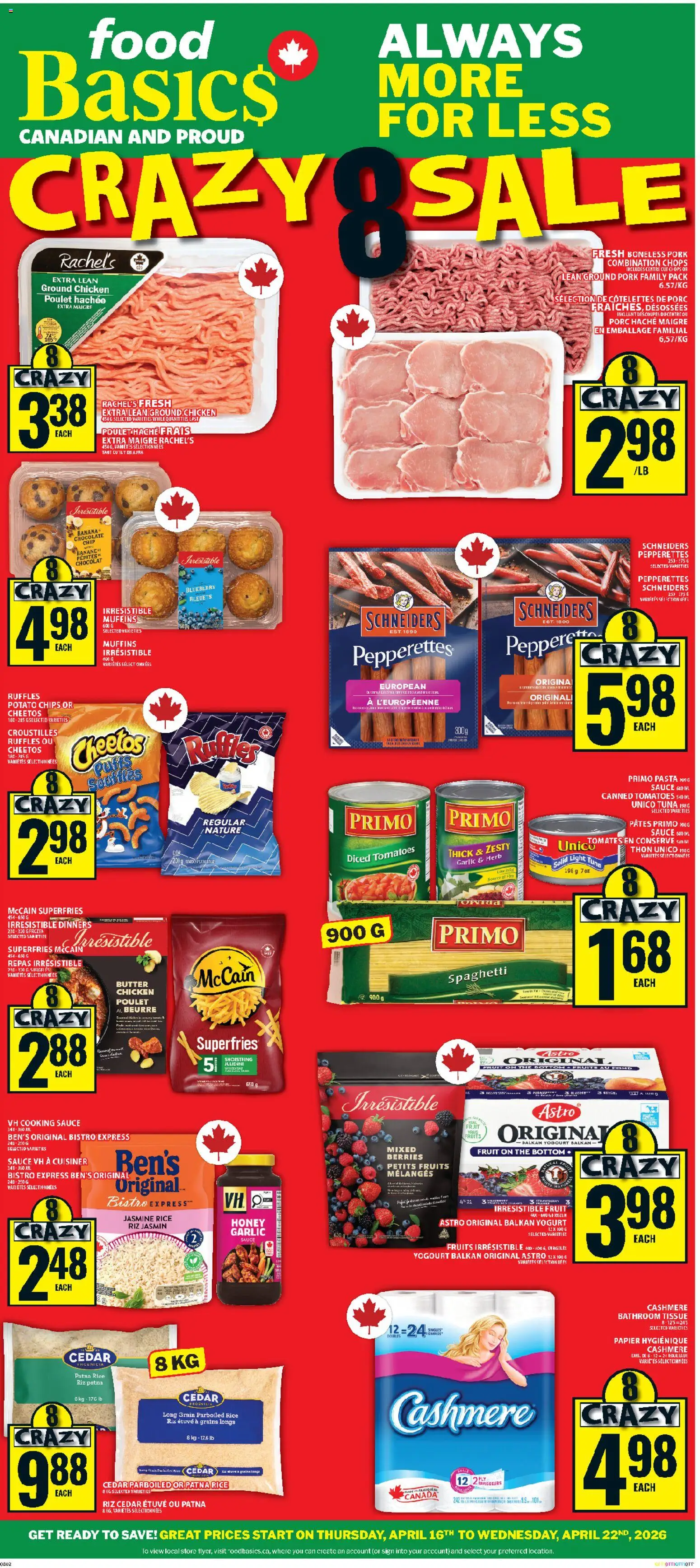 Preview of leaflet Food Basics weekly flyer - Kanata from shop Food Basics is valid from Apr 16, 2026