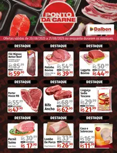 Pré-Visualização do folheto "Ofertas Ponto da Carne" da loja Supermercado Dalben válido a partir de 20/08/2025
