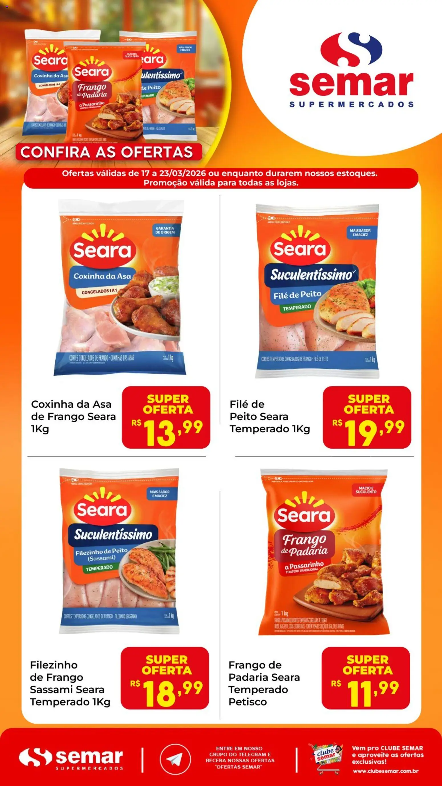 Pré-Visualização do folheto "Semar Supermercado ofertas Seara" da loja Semar Supermercado válido a partir de 17/03/2026 - Frango