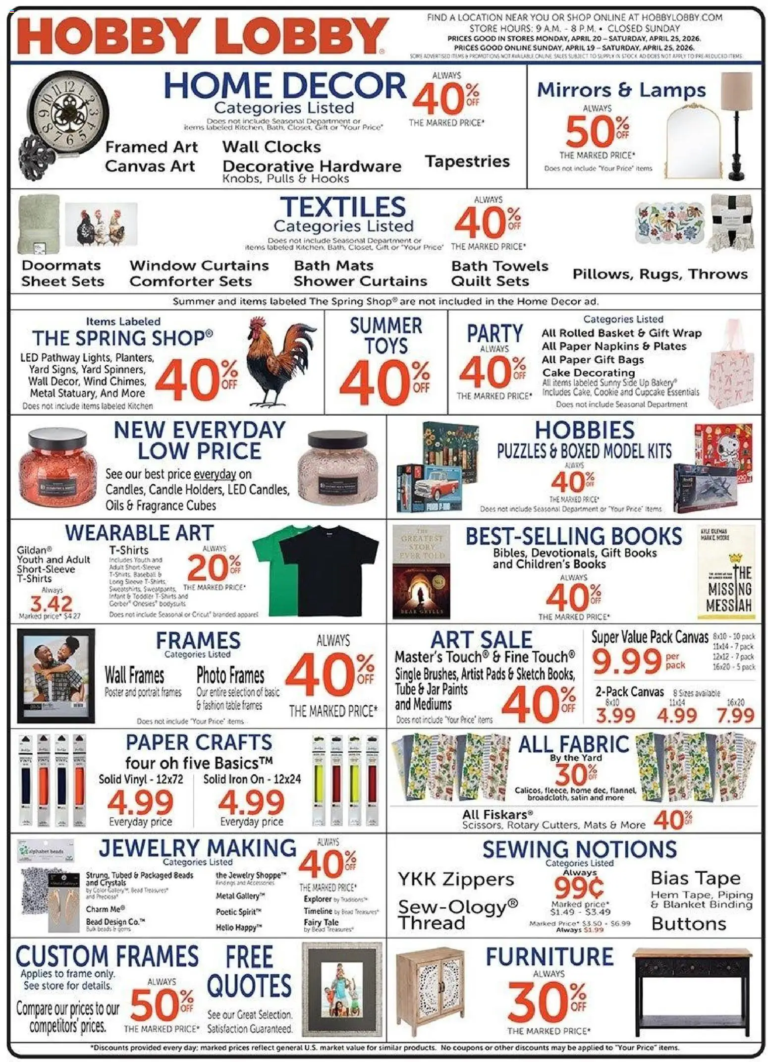 Ad Preview of Hobby Lobby Hobby Lobby Weekly Ad from 03/19/2026