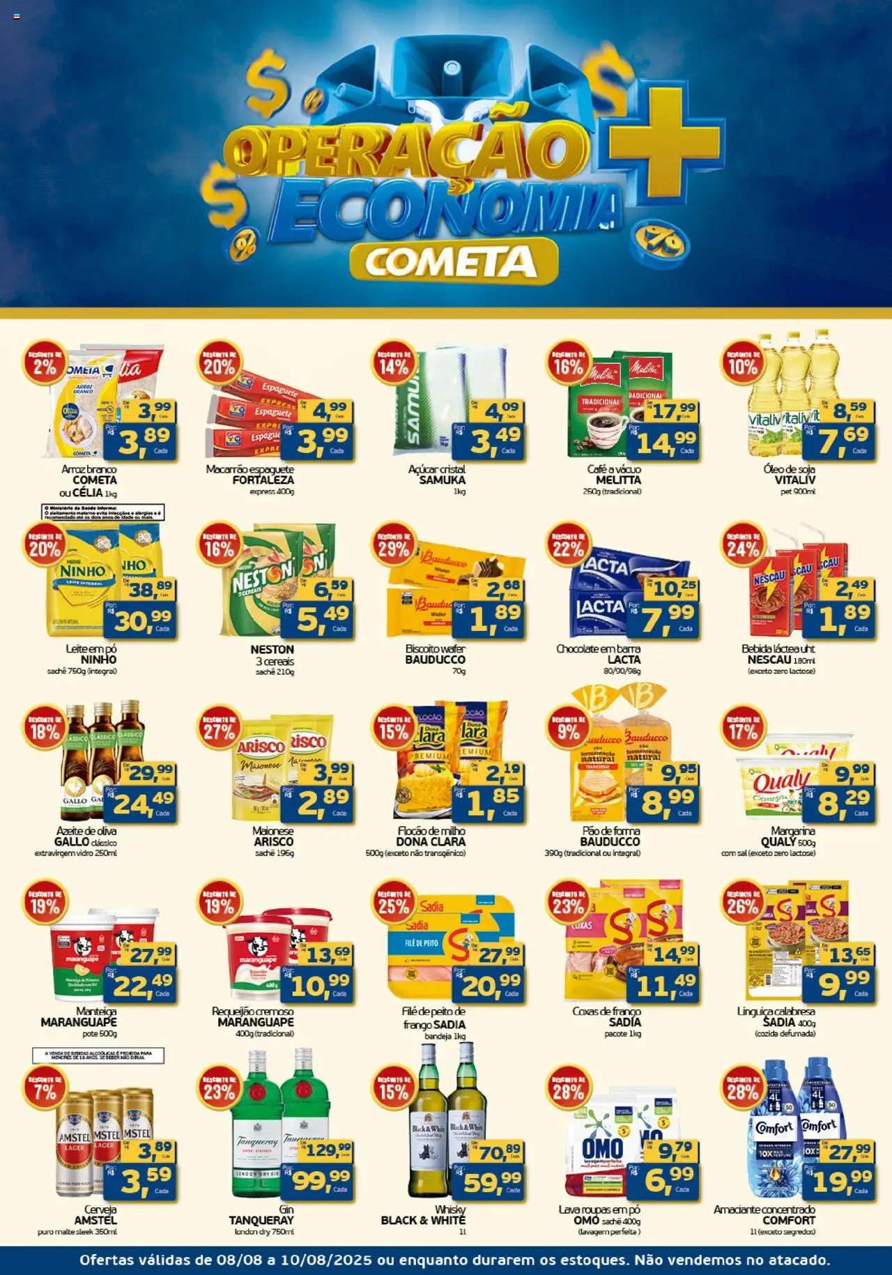 Cometa Supermercados folheto "Ofertas Operação + Economia" válido a partir de 08/08/2025 - número de página 1
