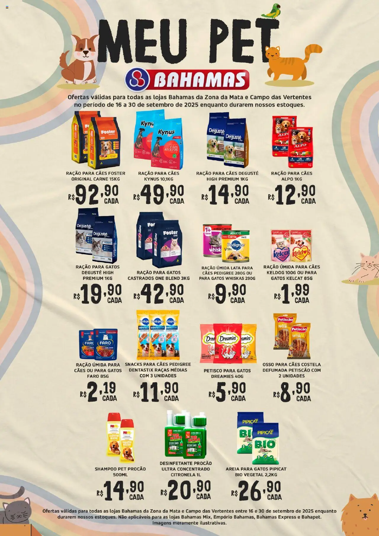 Bahamas Supermercados folheto "Ofertas Meu Pet" válido a partir de 16/09/2025 - número de página 1