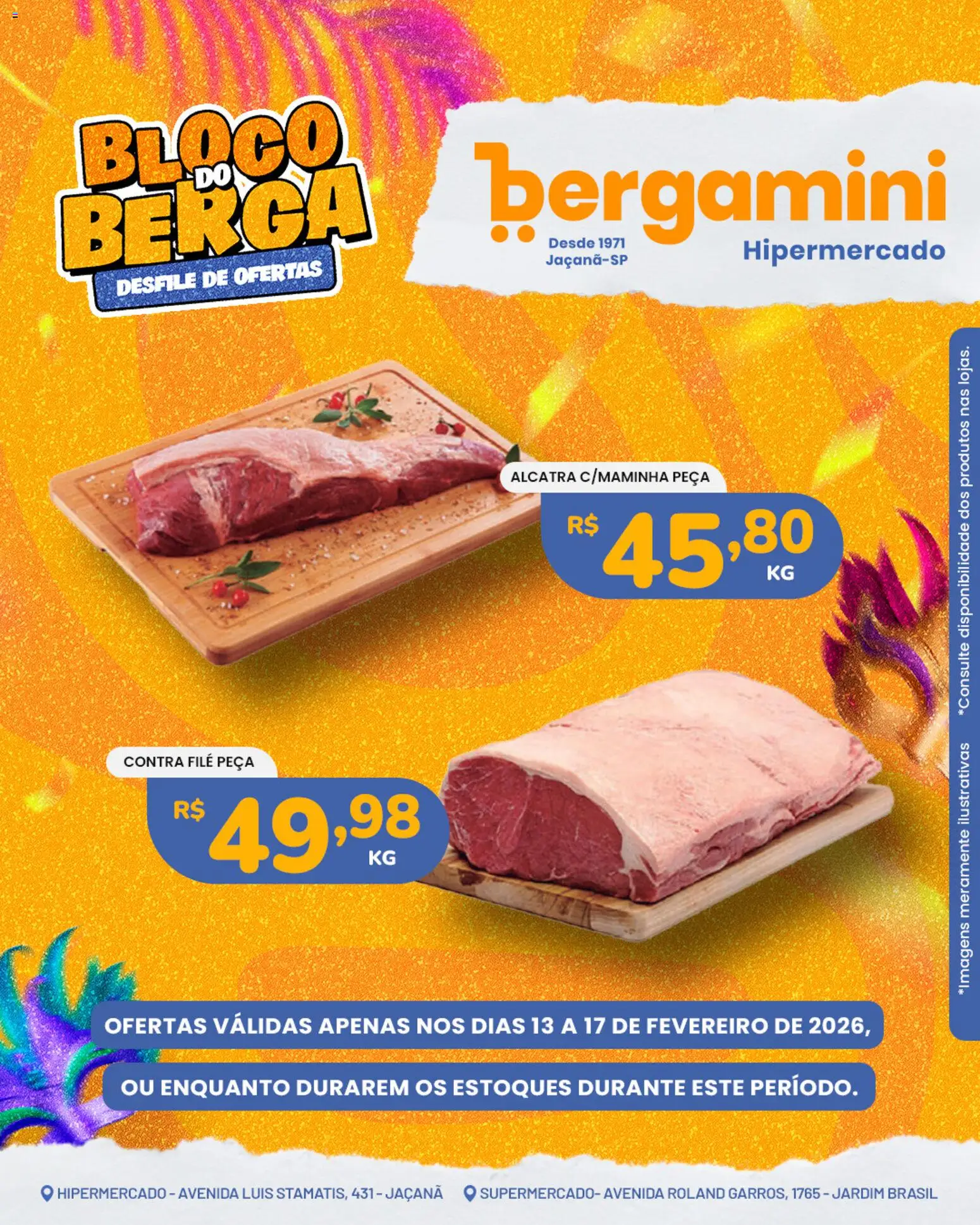 Pré-Visualização do folheto "Ofertas da semana" da loja Supermercado Bergamini válido a partir de 13/02/2026