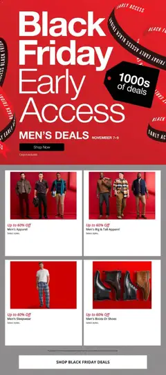 Ad Preview of JCPenney Black Friday Men´s Deals from 11/07/2025