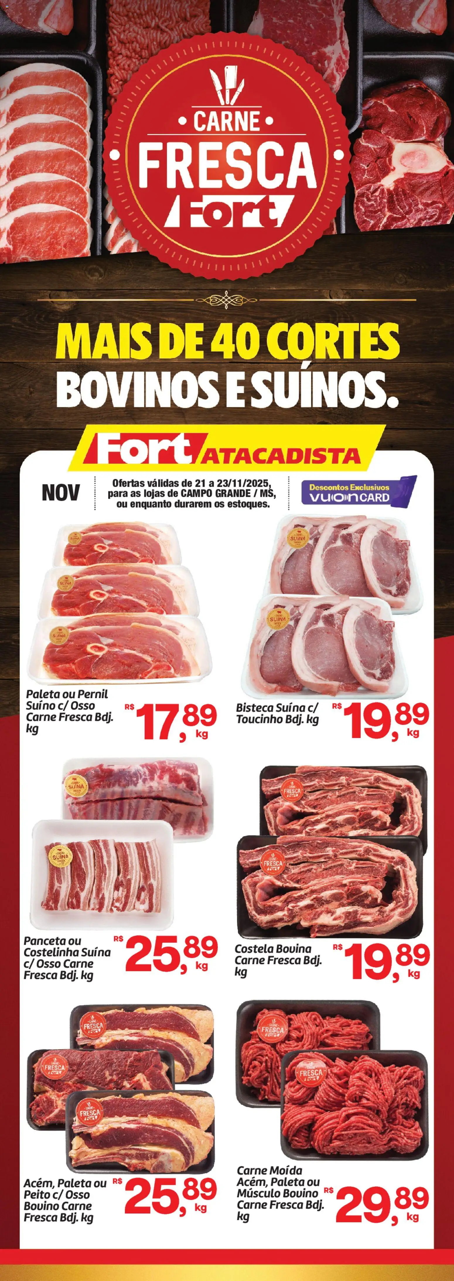 Pré-Visualização do folheto "Ofertas Carne Fresca" da loja Fort Atacadista válido a partir de 21/11/2025