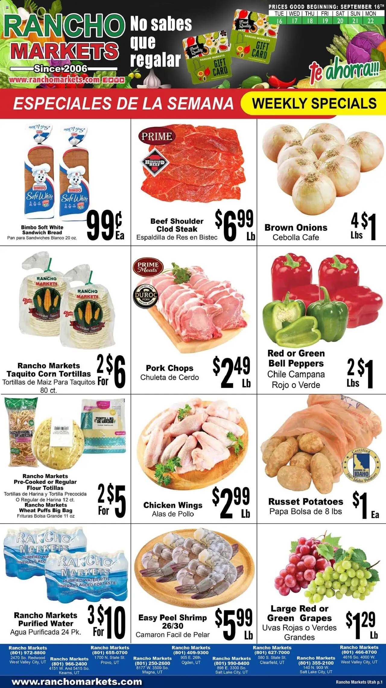 Rancho Markets Weekly Ad from 09/16/2025 - Flyer - Page number 1