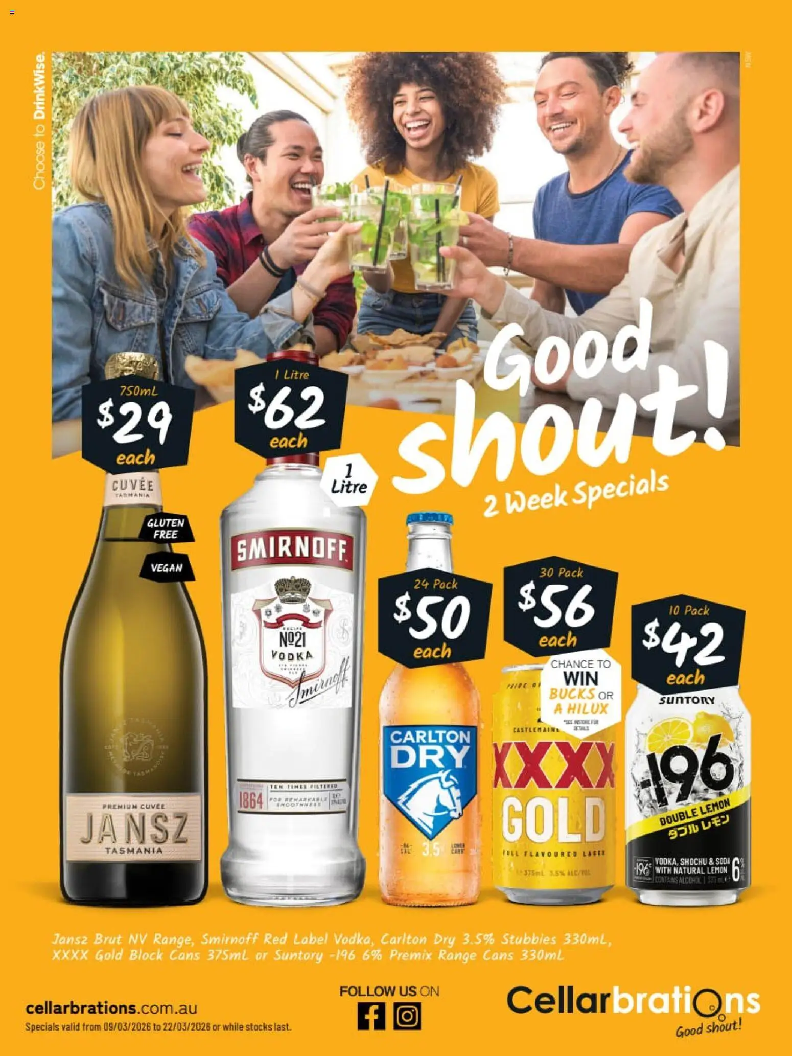 Preview of catalogue Cellarbrations catalogue from shop Cellarbrations valid 09/03/2026 - Alcohol, Vodka, Lemon