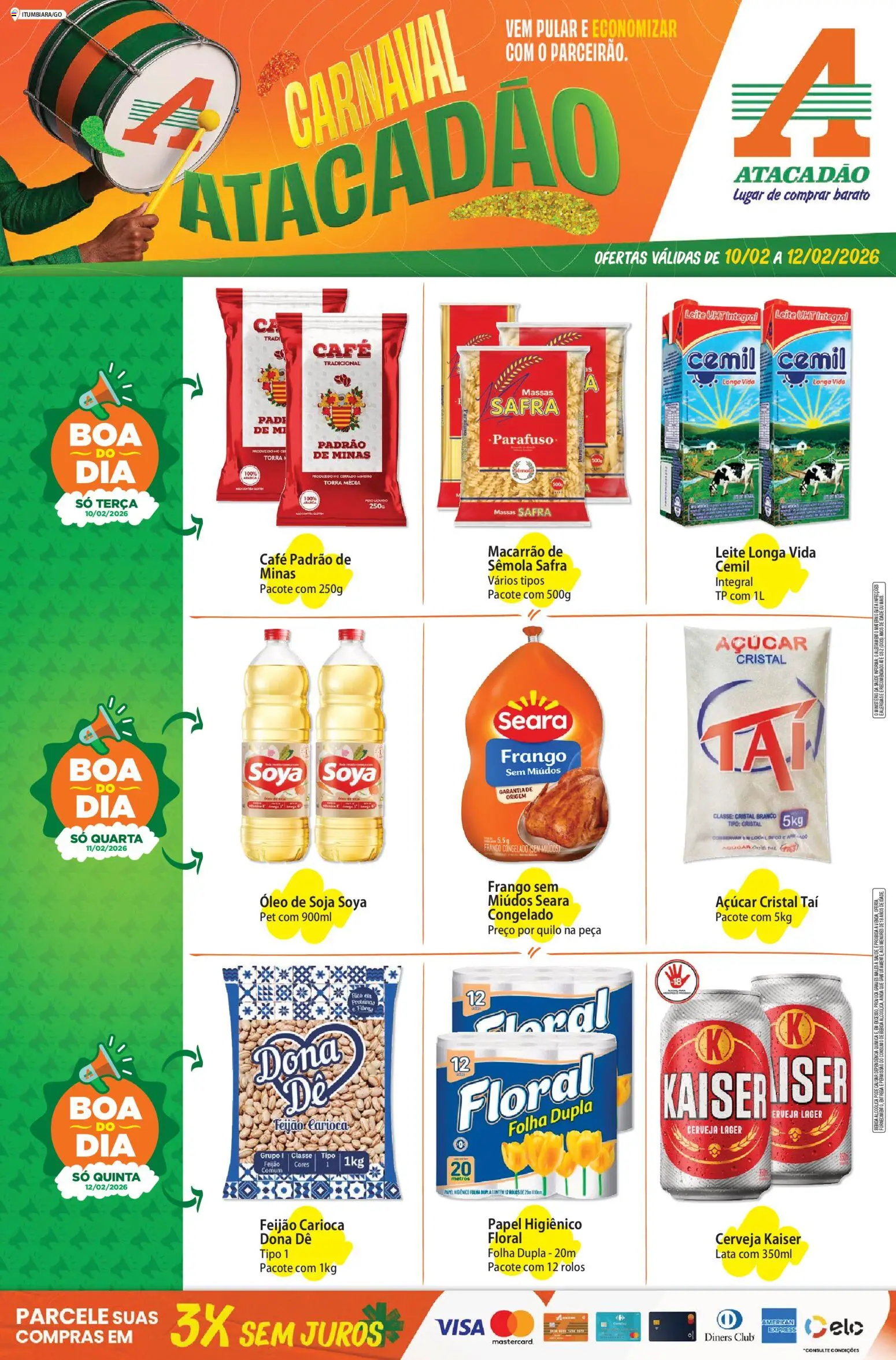 Pré-Visualização do folheto "Ofertas - GO" da loja Atacadão válido a partir de 10/02/2026
