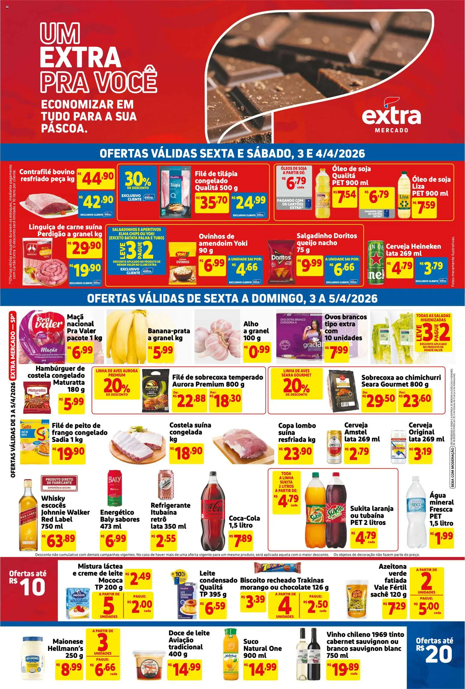 Pré-Visualização do folheto "Extra ofertas Fim de semana Mercado" da loja Extra válido a partir de 03/04/2026