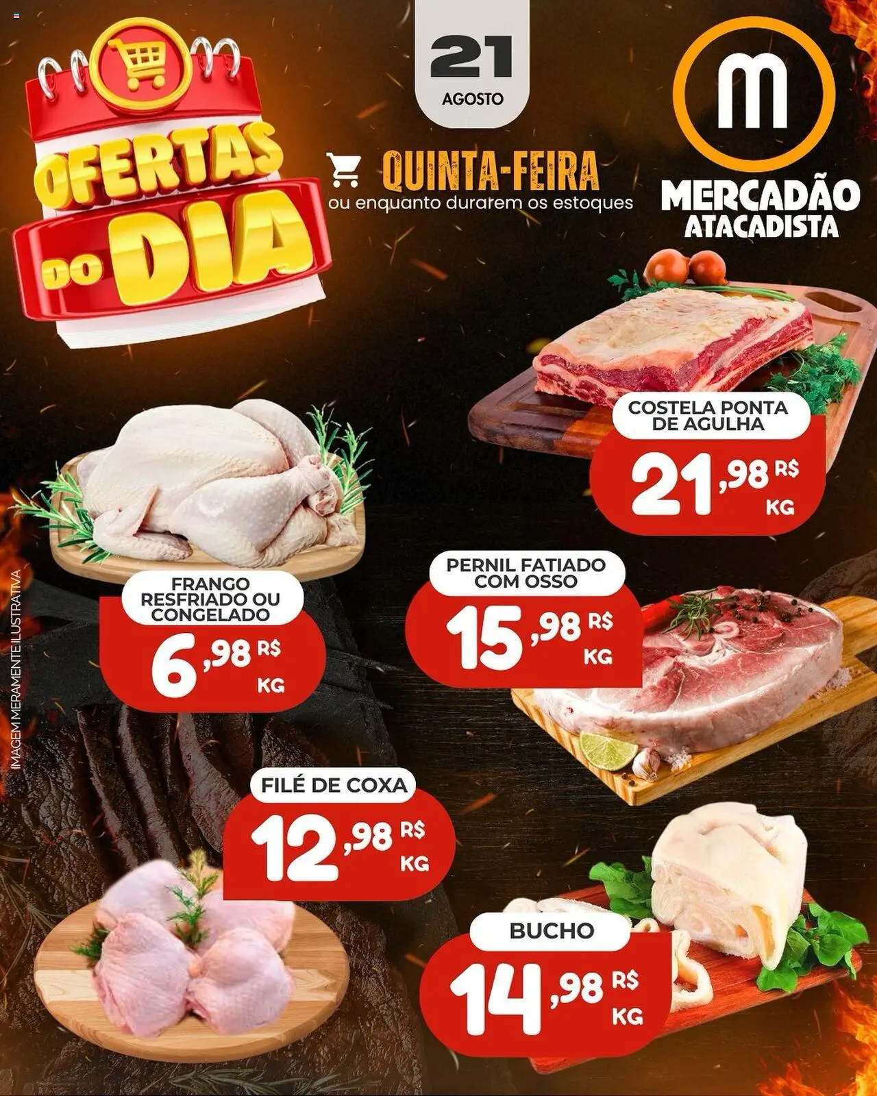Mercadão Atacadista folheto "Ofertas Carne" válido a partir de 21/08/2025 - número de página 1 - Frango, Pernil, Frango resfriado