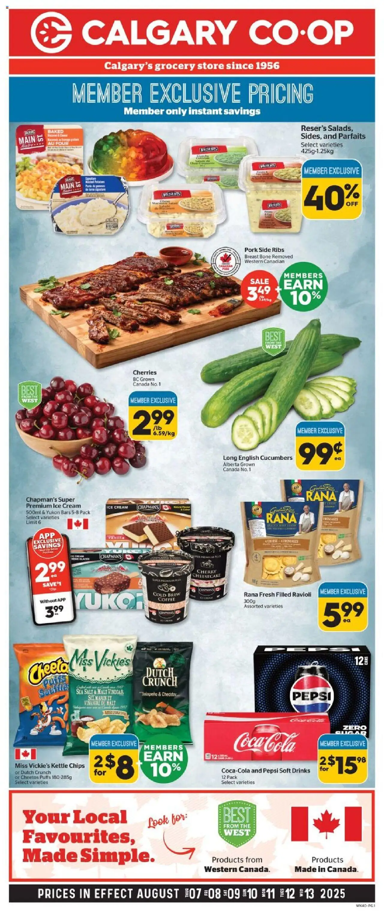 Calgary Co-op flyer valid from Aug 07, 2025 - page number 1