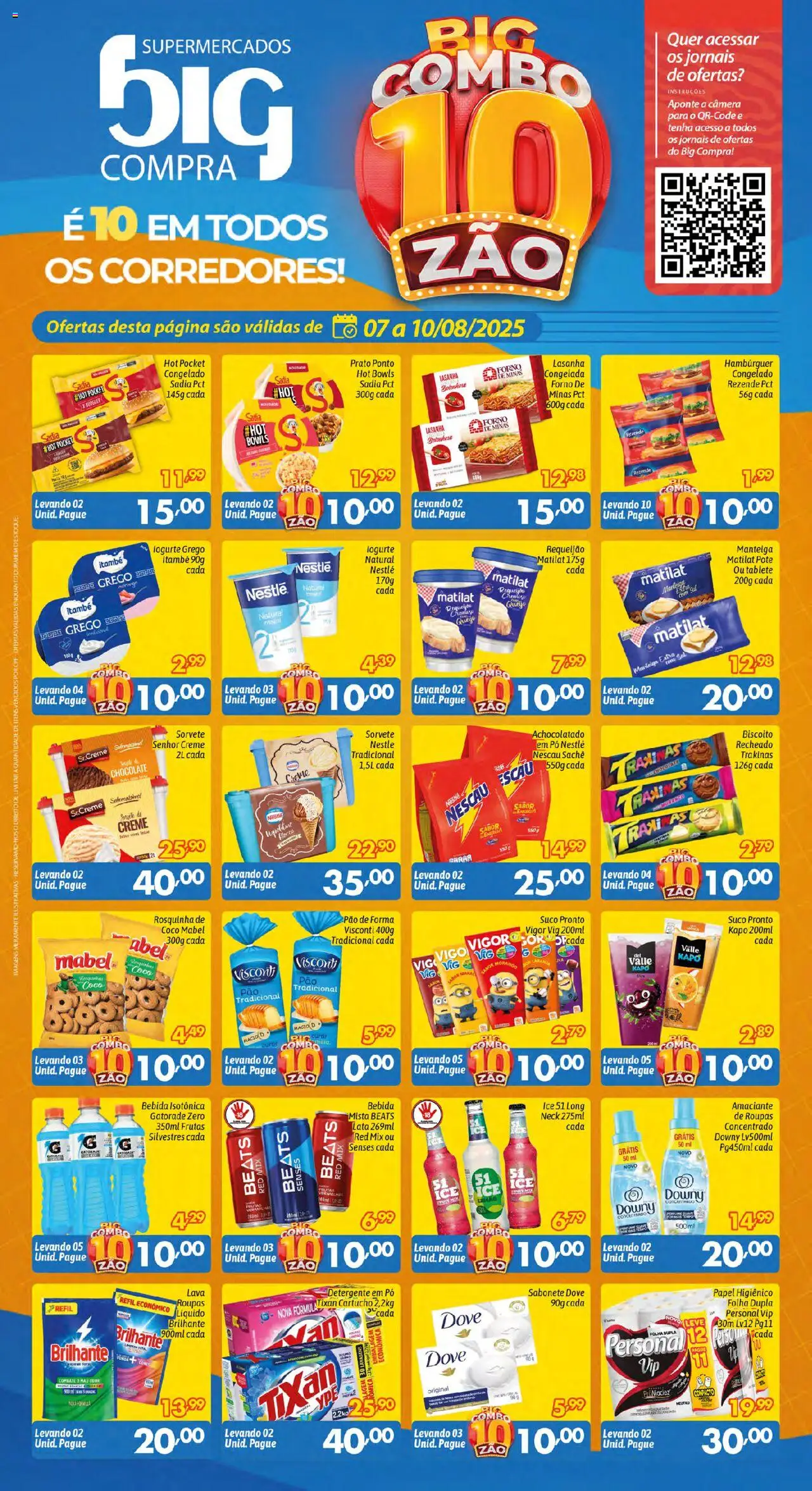 Big Compra folheto "Ofertas da semana" válido a partir de 07/08/2025 - número de página 1 - Hambúrguer, Coco, Chocolate, Sal, Nescau, Pão de forma, Requeijão, Amaciante