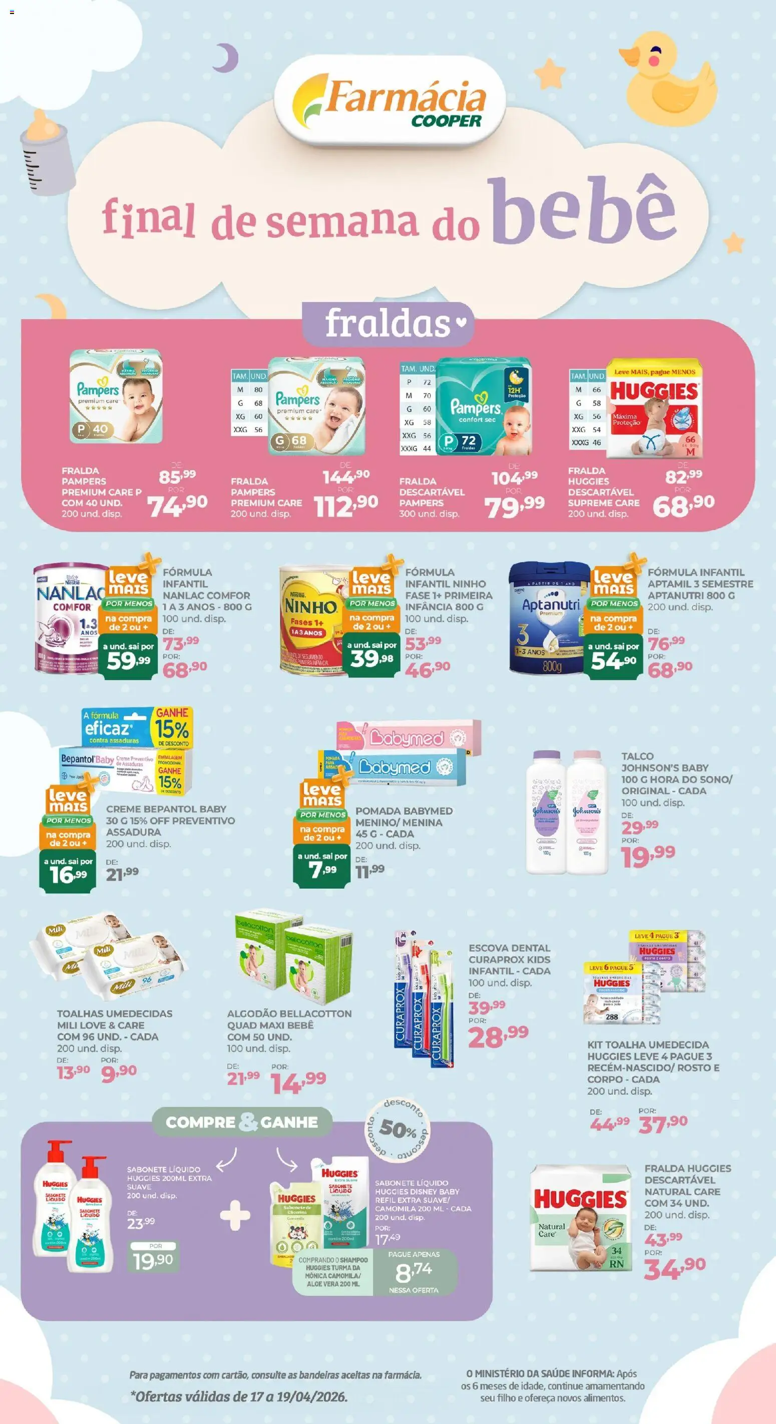 Pré-Visualização do folheto "Cooper ofertas Fim de Semana do Bebê" da loja Cooper válido a partir de 17/04/2026