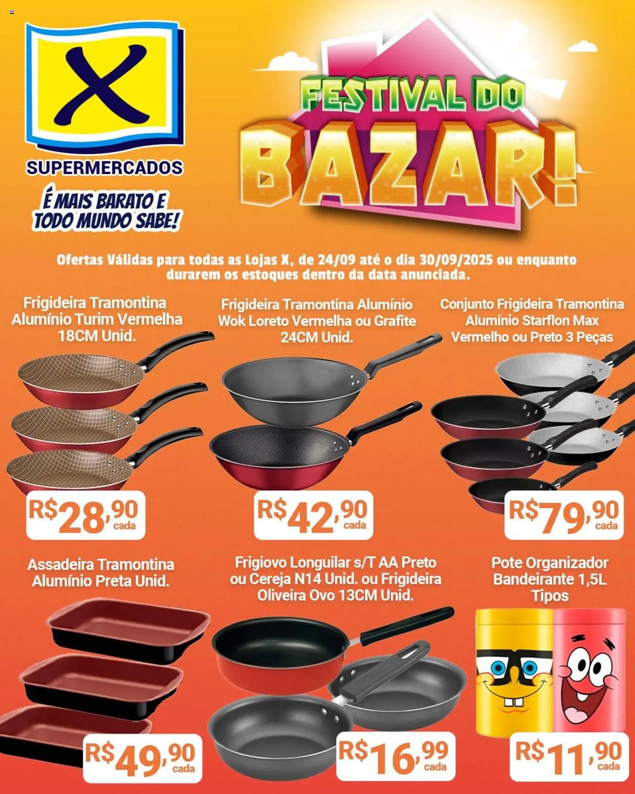 X Supermercados folheto "Ofertas Festival do Bazar" válido a partir de 24/09/2025 - número de página 1