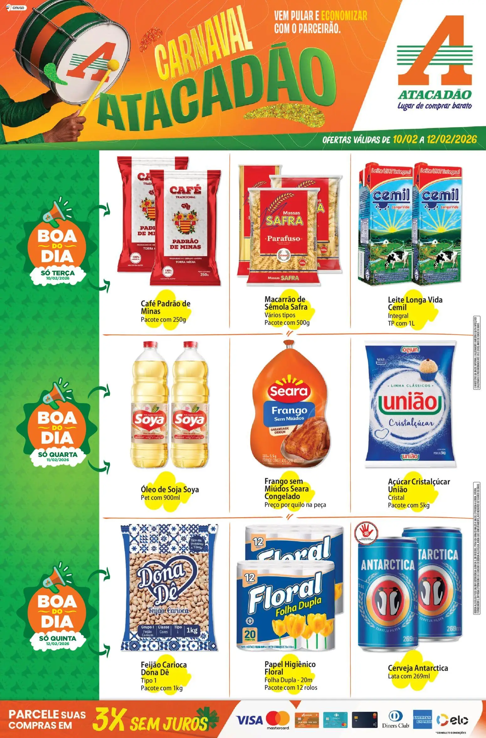 Pré-Visualização do folheto "Ofertas - GO" da loja Atacadão válido a partir de 10/02/2026