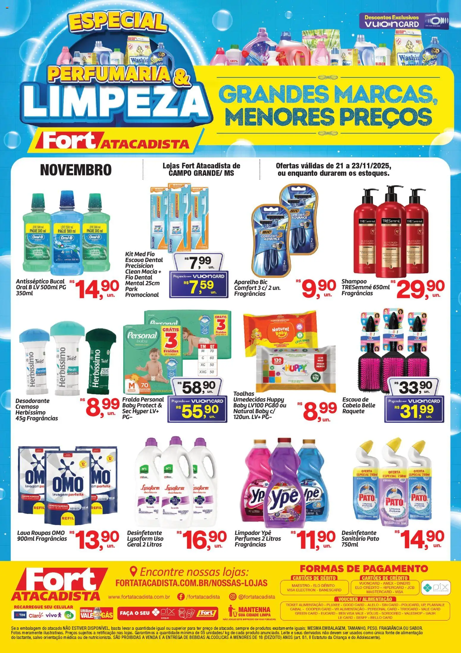 Pré-Visualização do folheto "Ofertas Perfumaria e Limpeza" da loja Fort Atacadista válido a partir de 21/11/2025