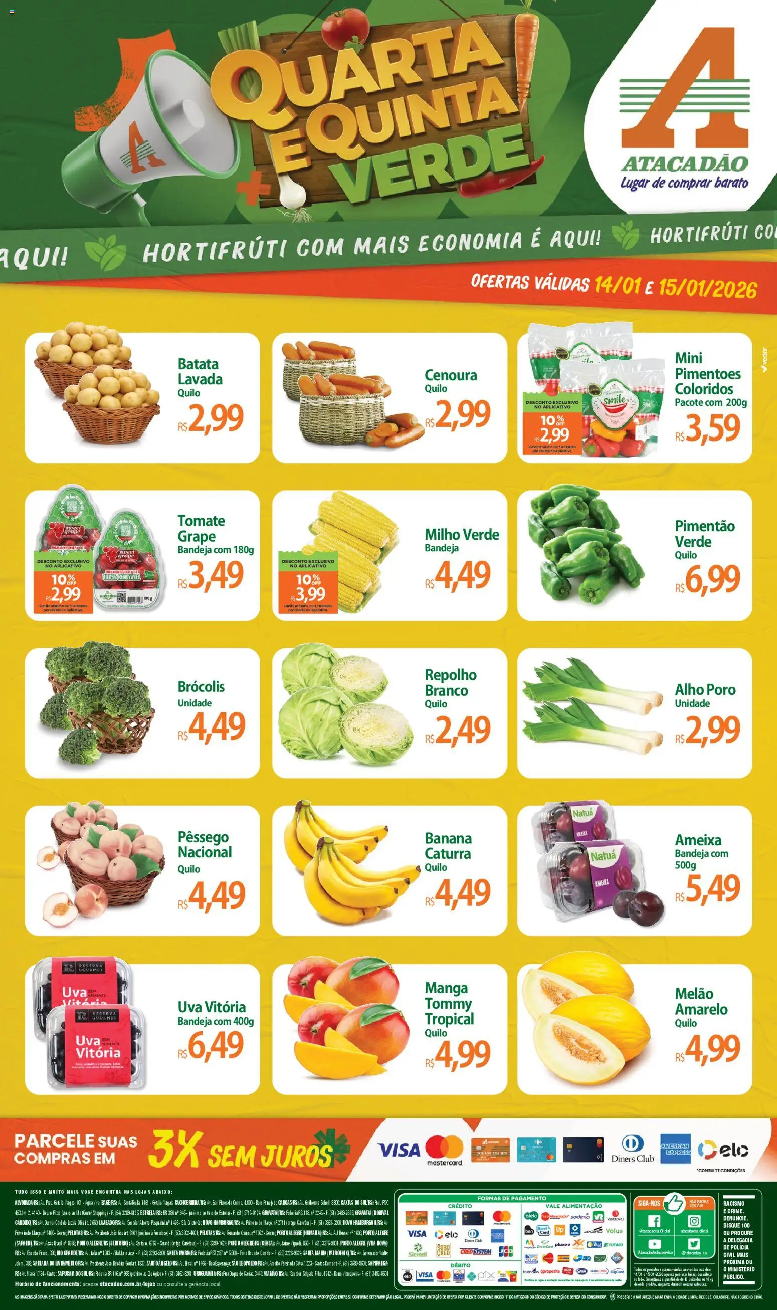 Pré-Visualização do folheto "Ofertas - RS" da loja Atacadão válido a partir de 14/01/2026