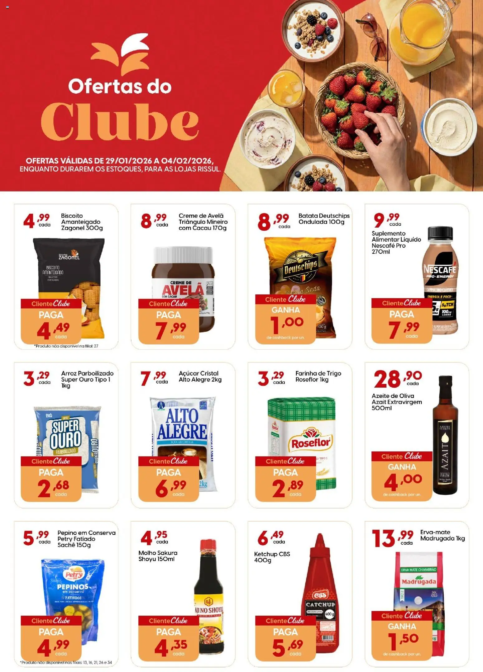 Pré-Visualização do folheto "Ofertas Especial Clube" da loja Rissul válido a partir de 29/01/2026