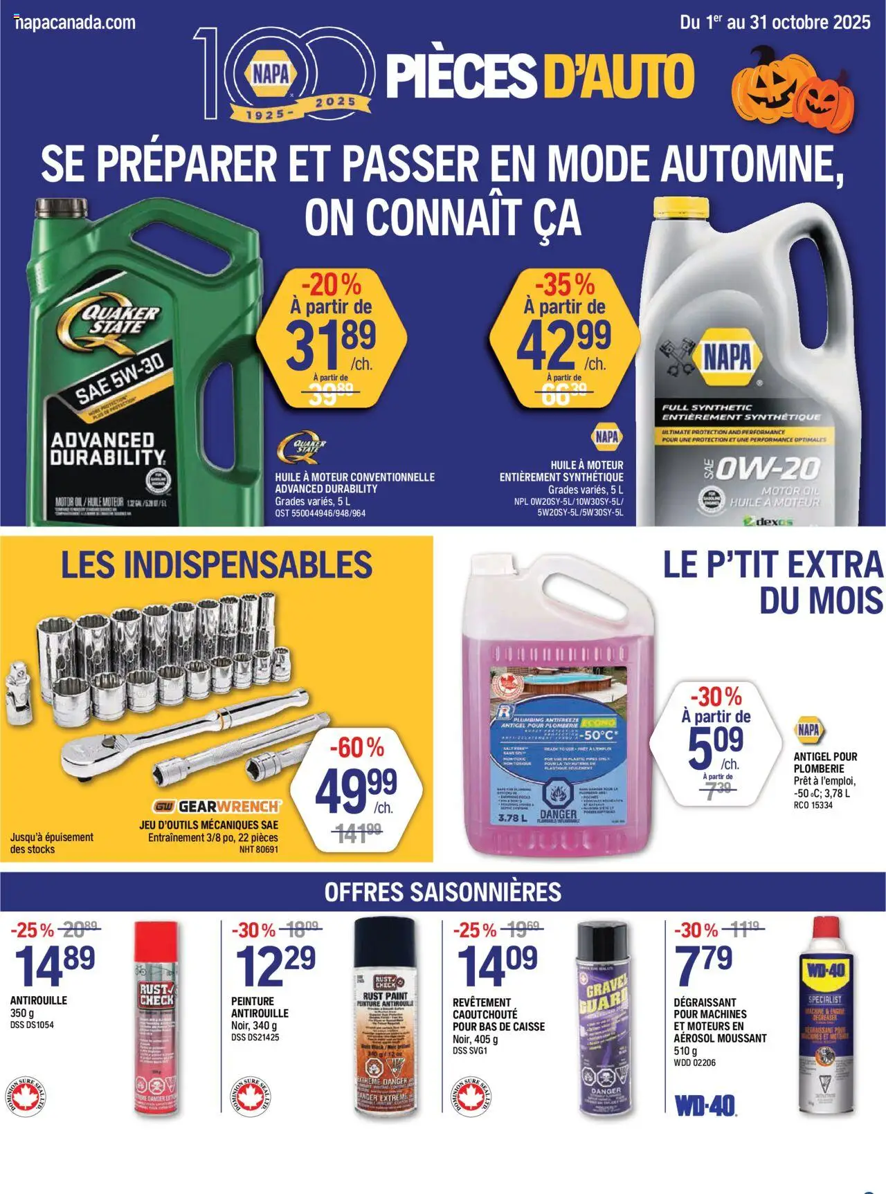 NAPA Auto Parts flyer valid from Oct 01, 2025 - page number 1