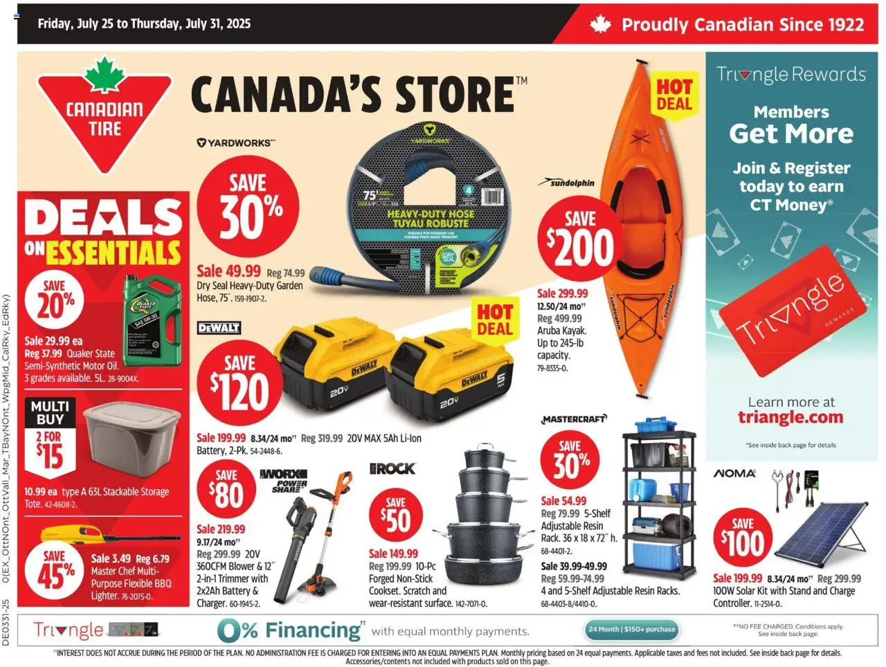 Canadian Tire flyer valid from Jul 25, 2025 - page number 1