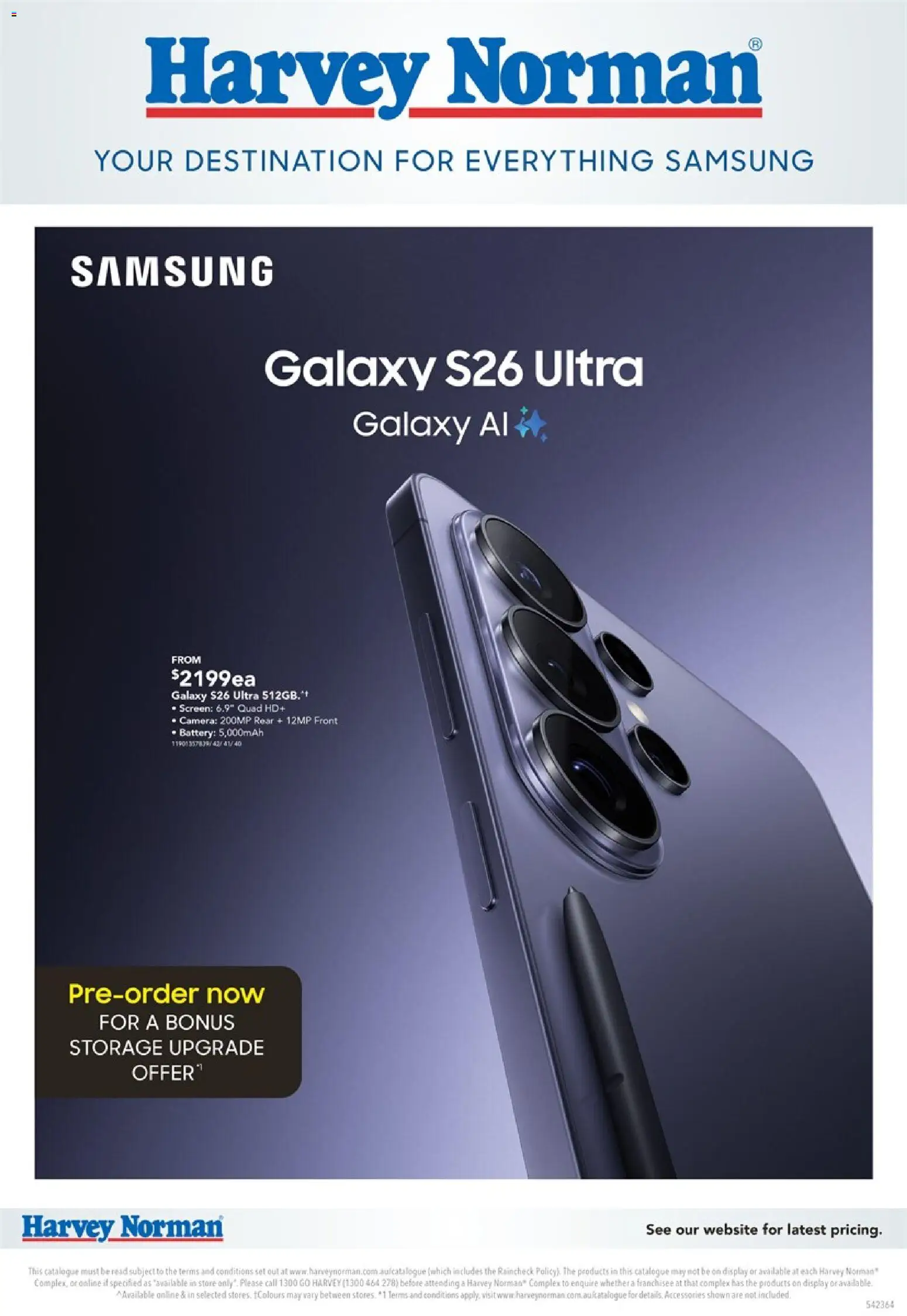 Preview of catalogue Samsung Pre-Order from shop Harvey Norman valid 26/02/2026
