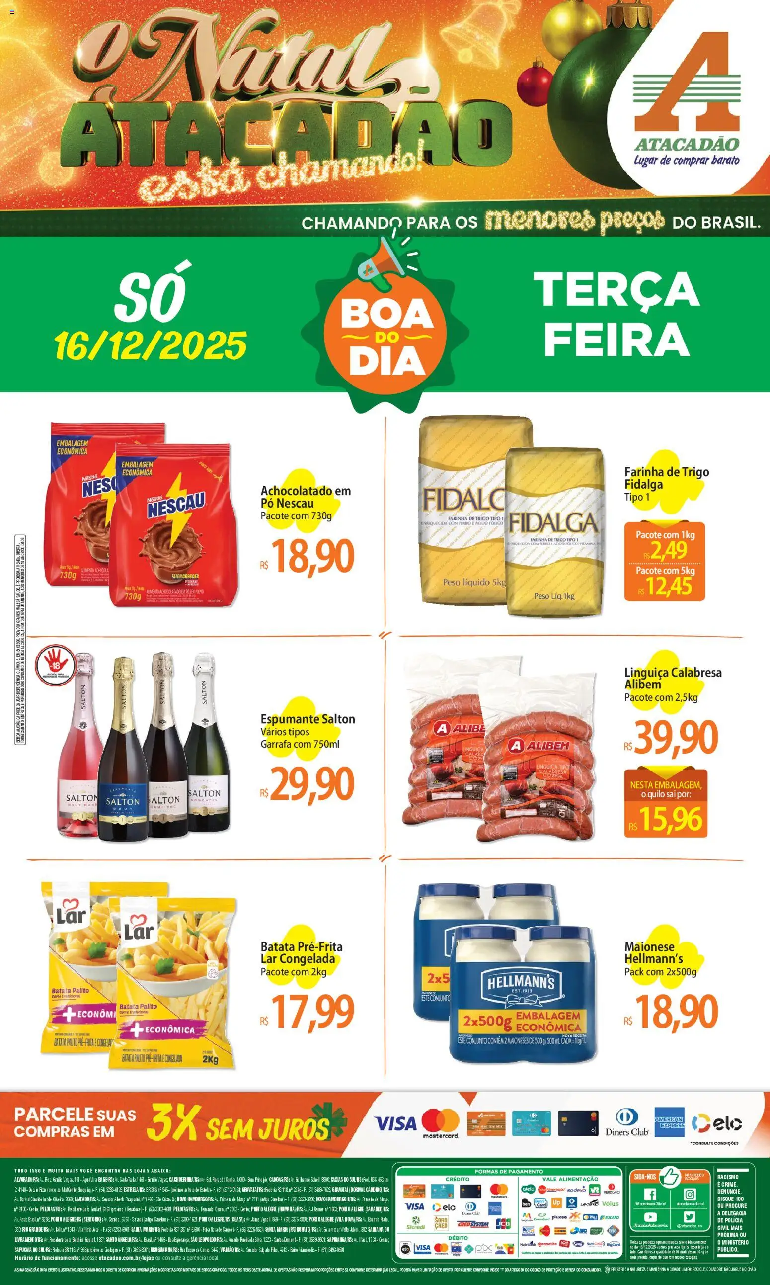 Pré-Visualização do folheto "Ofertas - RS" da loja Atacadão válido a partir de 16/12/2025