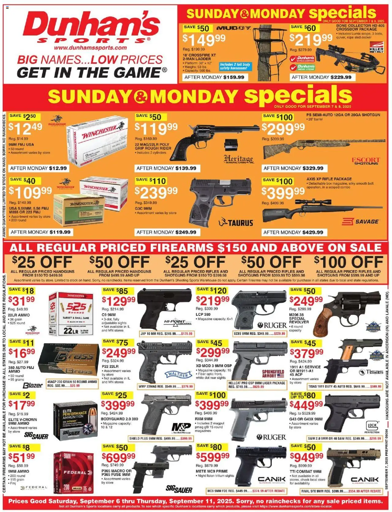 Dunham's Sports Weekly Ad from 09/06/2025 - Flyer - Page number 1