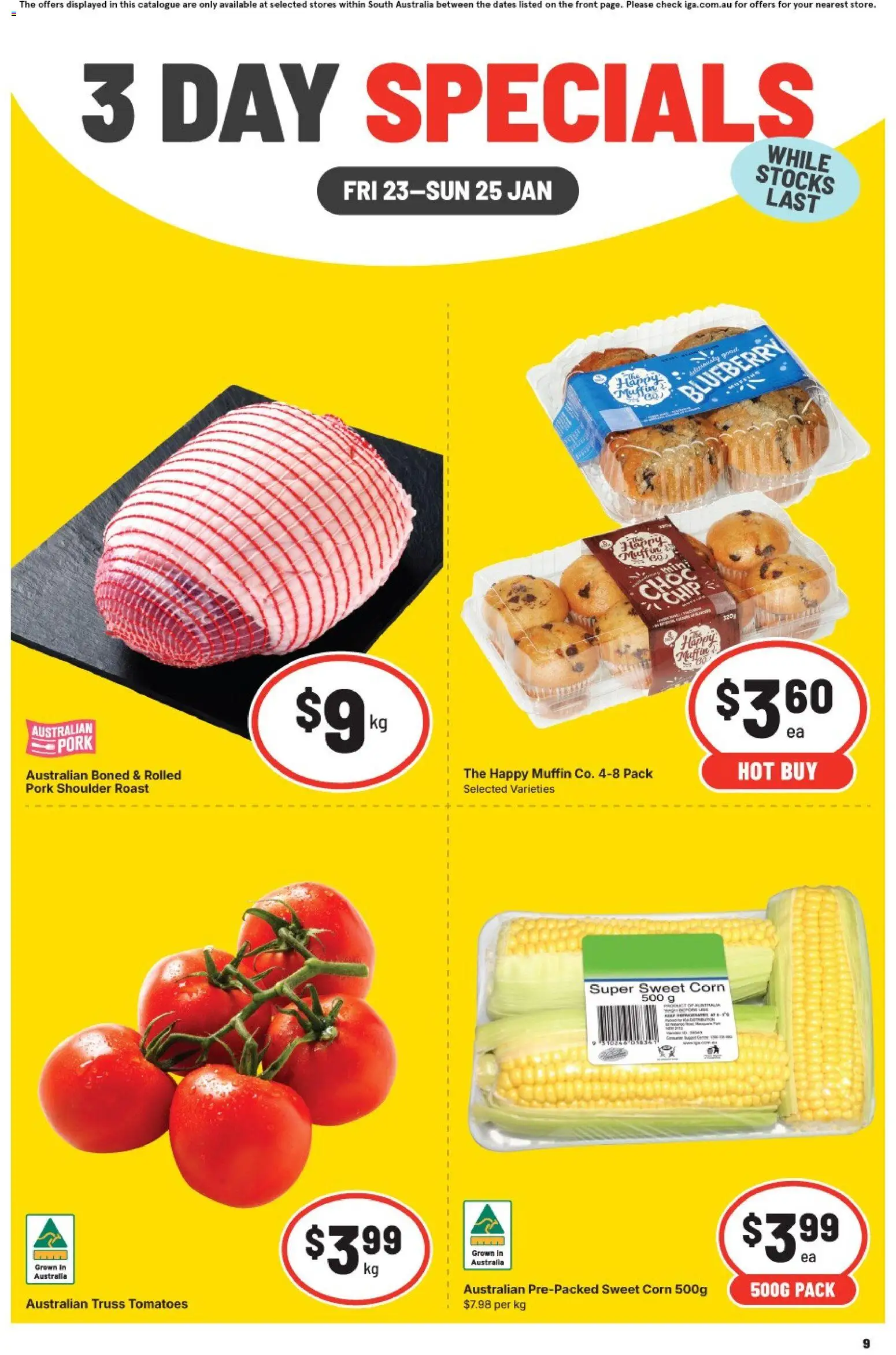 Preview of catalogue 3 Day Specials - SA from shop IGA valid 23/01/2026