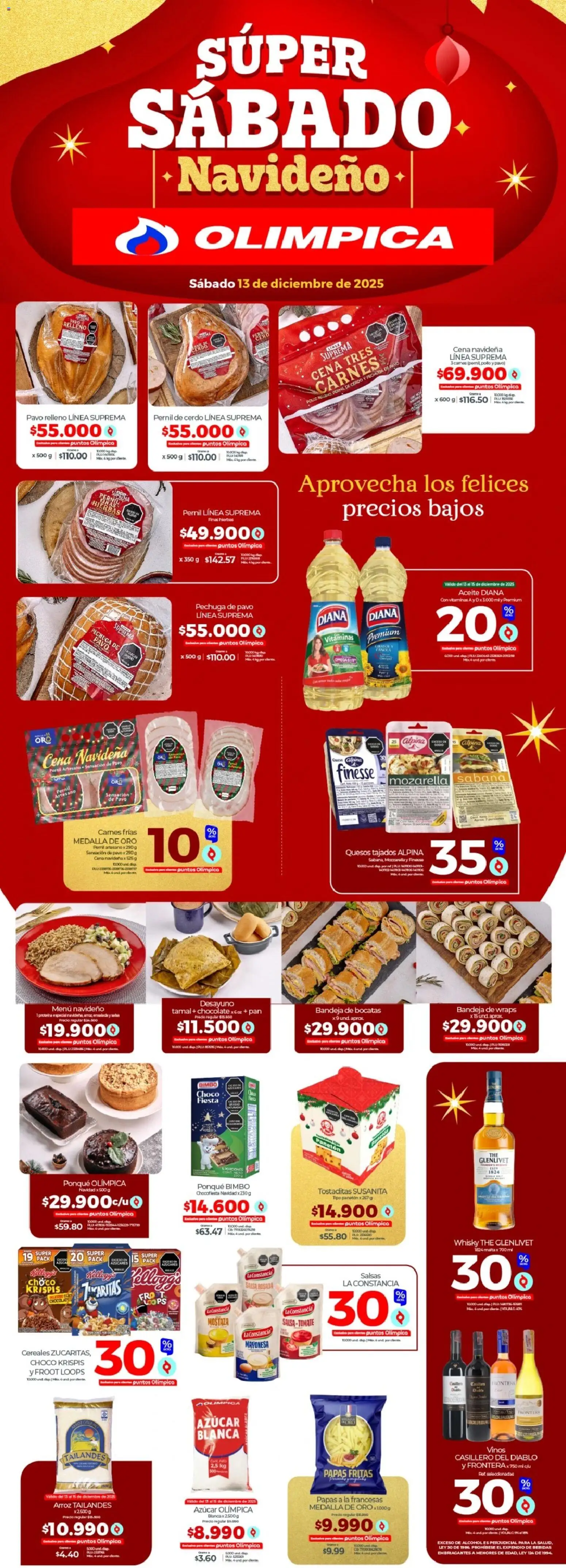  Vista previa del prospecto Super sábado navideño del almacen Olímpica válida del 13/12/2025 al 13/12/2025