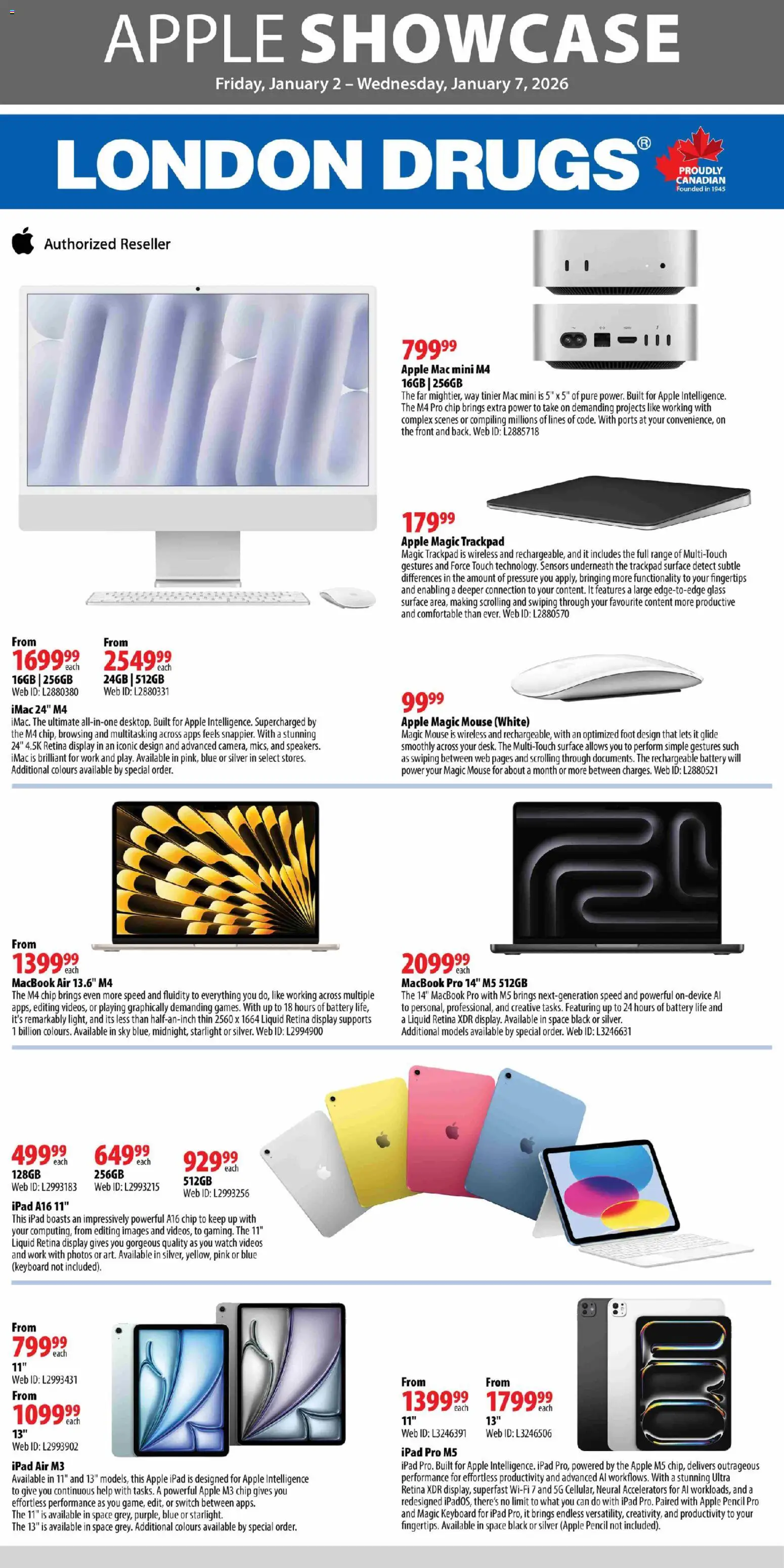 Preview of leaflet Apple Insert from shop London Drugs is valid from Jan 02, 2026
