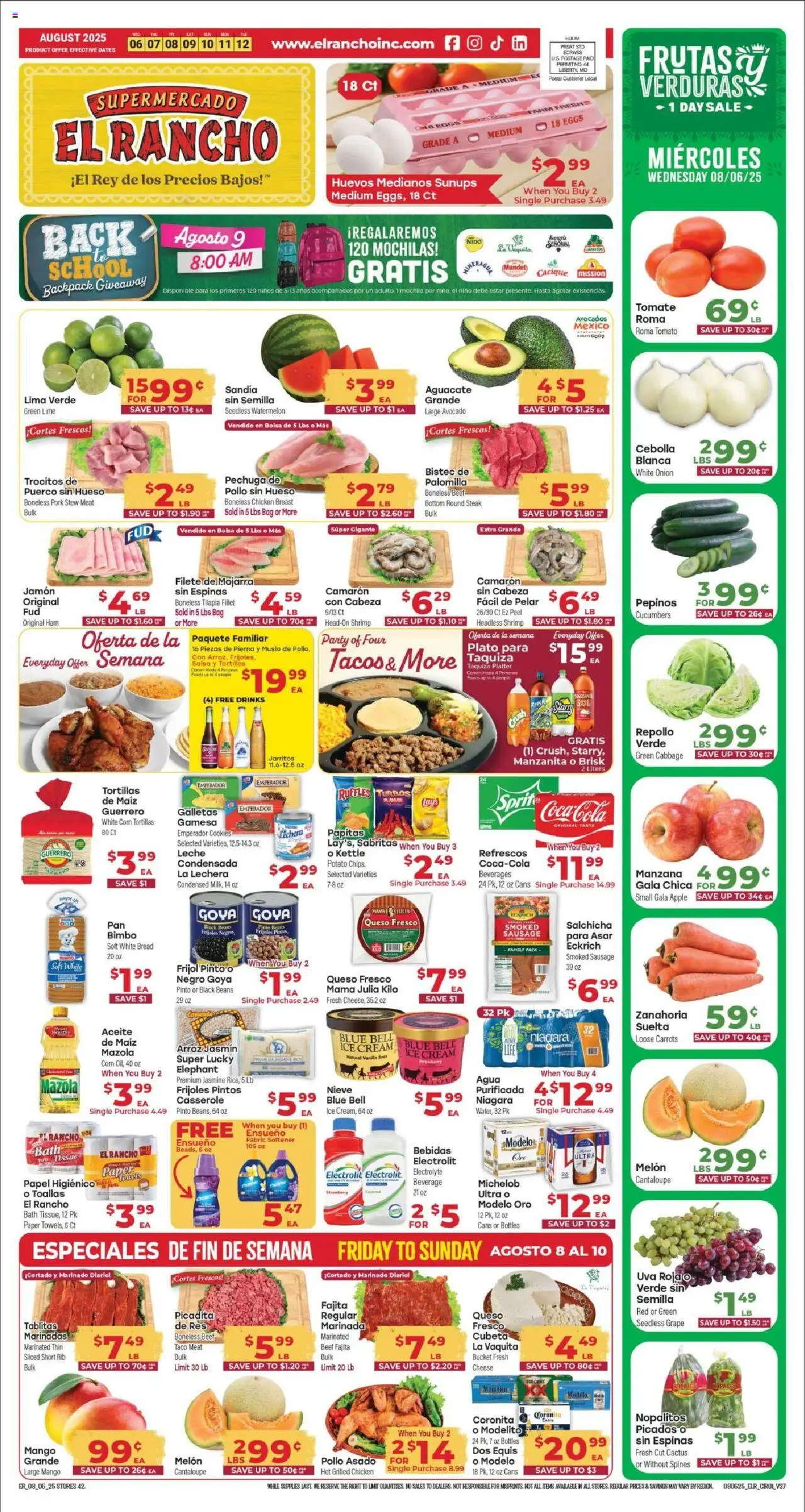 El Rancho Weekly Ad from 08/08/2025 - Flyer - Page number 1