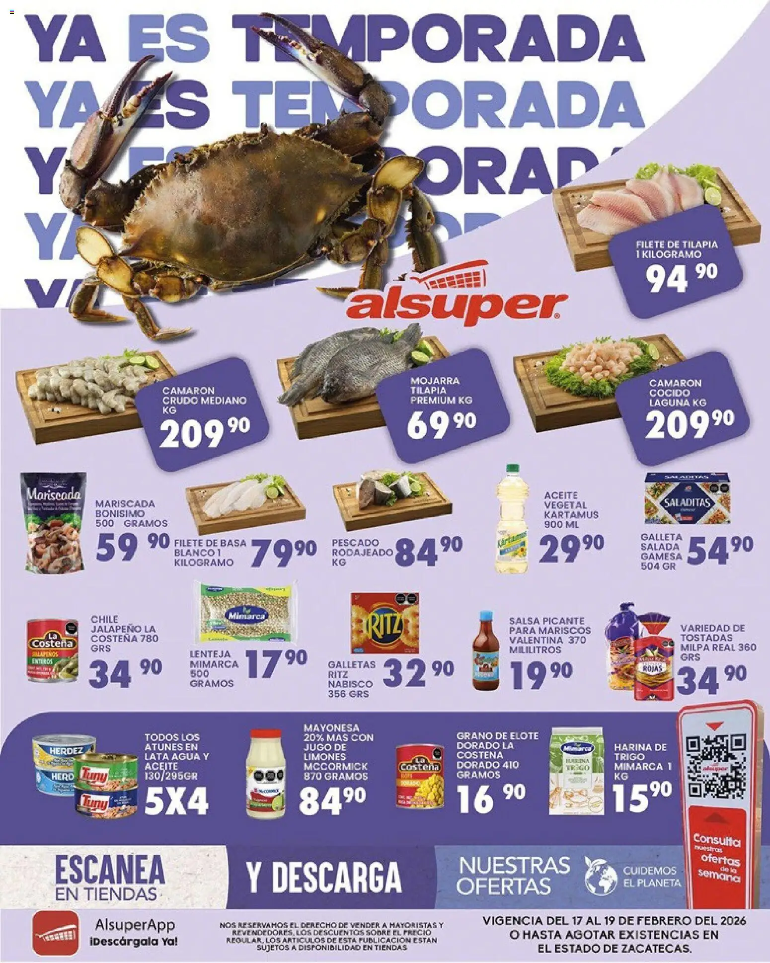 Vista previa las ofertas de la tienda Alsuper - Folleto Zacatecas desde el 17/02/2026 