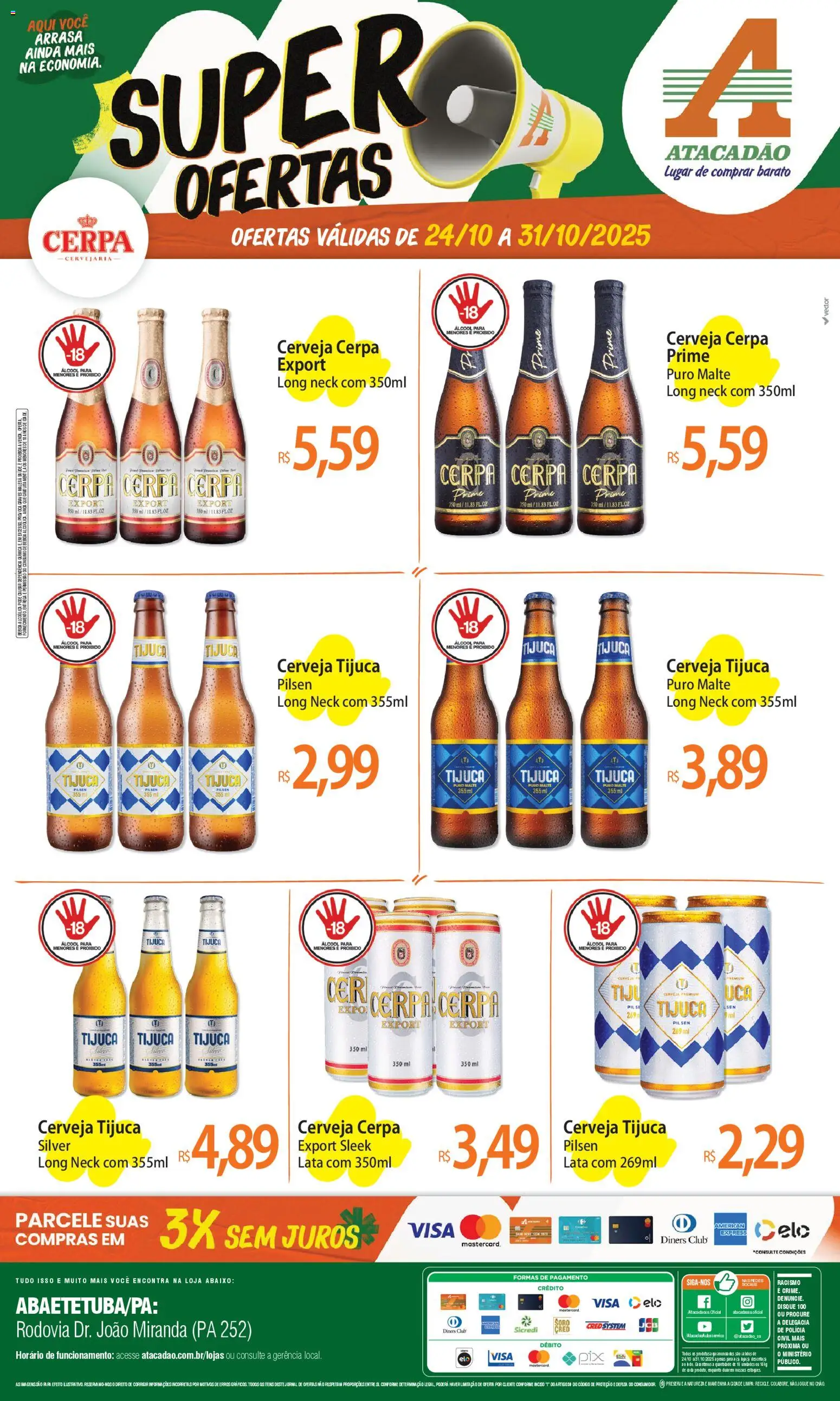 Atacadão folheto "Ofertas - PA" válido a partir de 24/10/2025 - número de página 1 - Pá, Cerveja