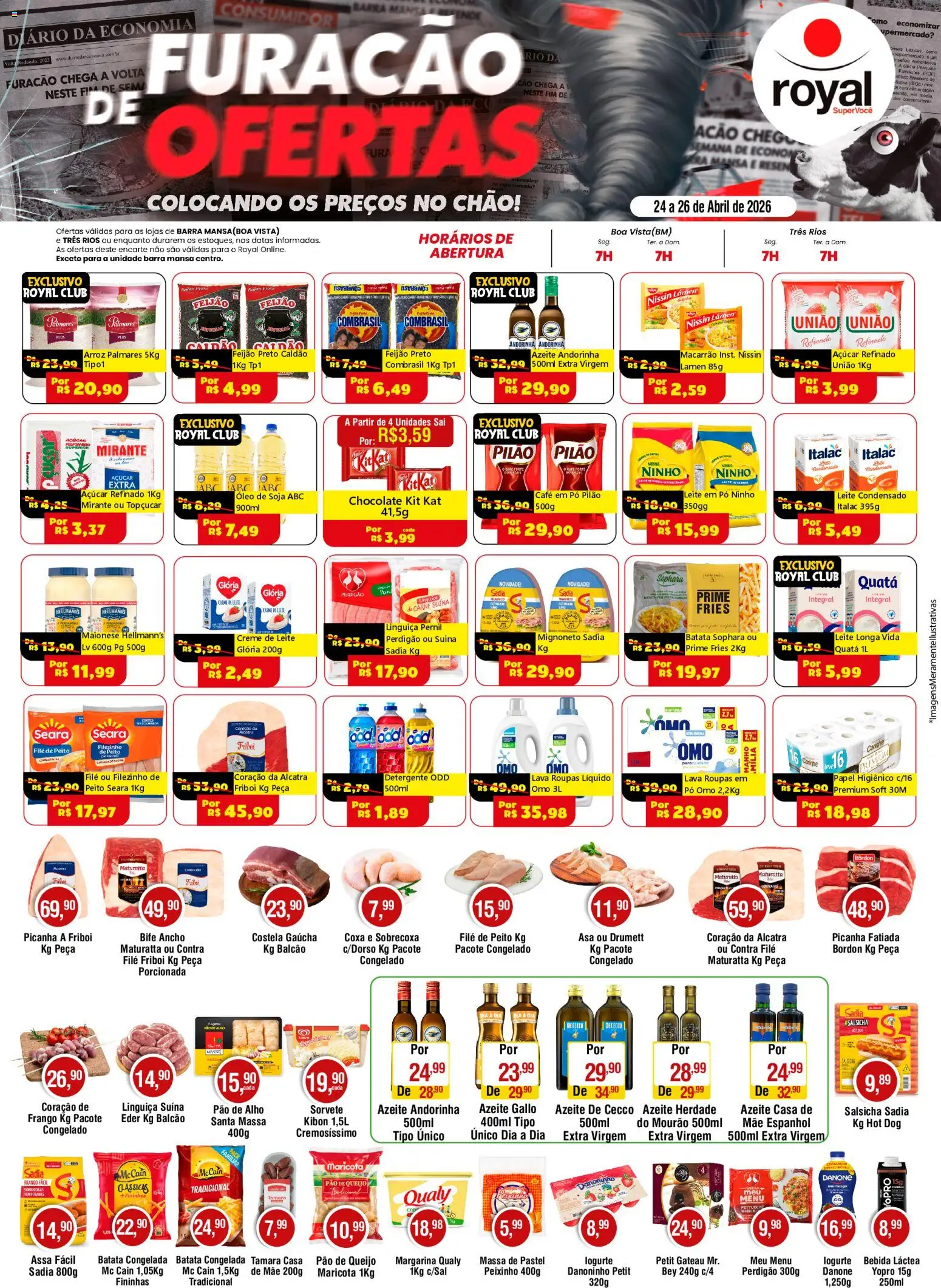 Pré-Visualização do folheto "Royal Supermercados ofertas FDS" da loja Royal Supermercados válido a partir de 24/04/2026