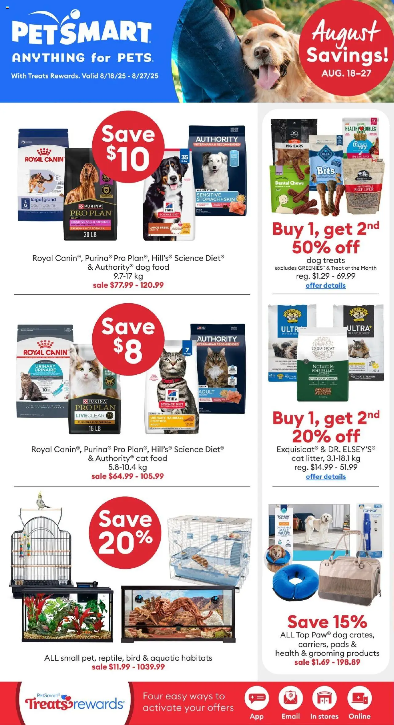 Petsmart flyer valid from Aug 18, 2025 - page number 1