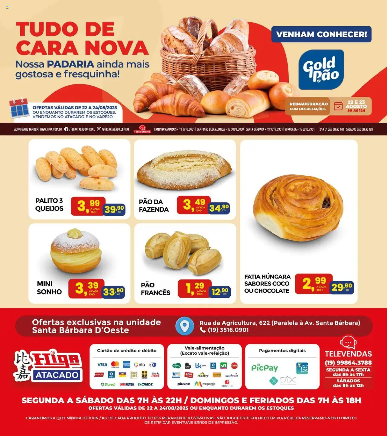 Higa Atacado folheto "Ofertas Padaria" válido a partir de 22/08/2025 - número de página 1