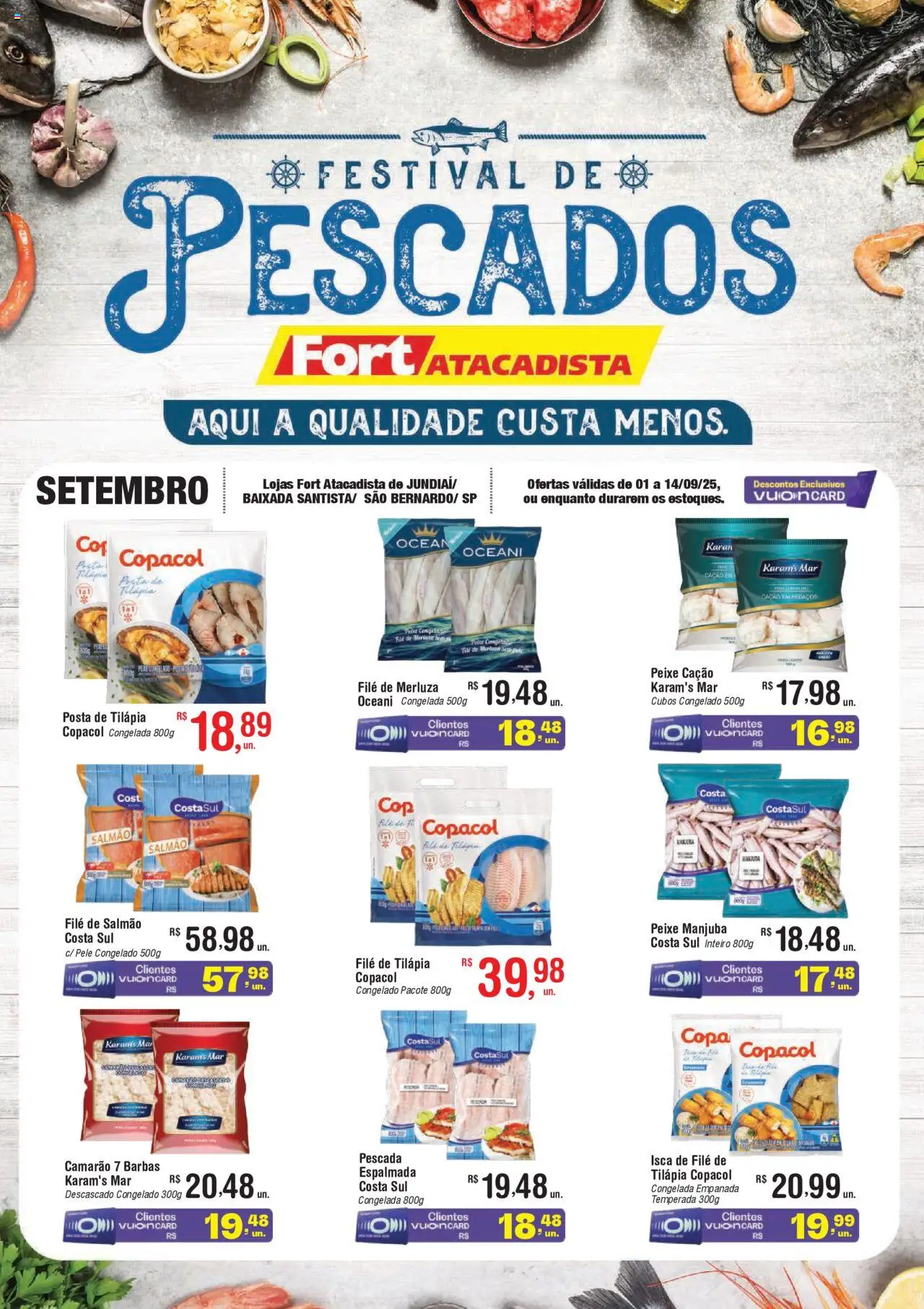 Fort Atacadista folheto "Ofertas Festival de Pescados" válido a partir de 01/09/2025 - número de página 1