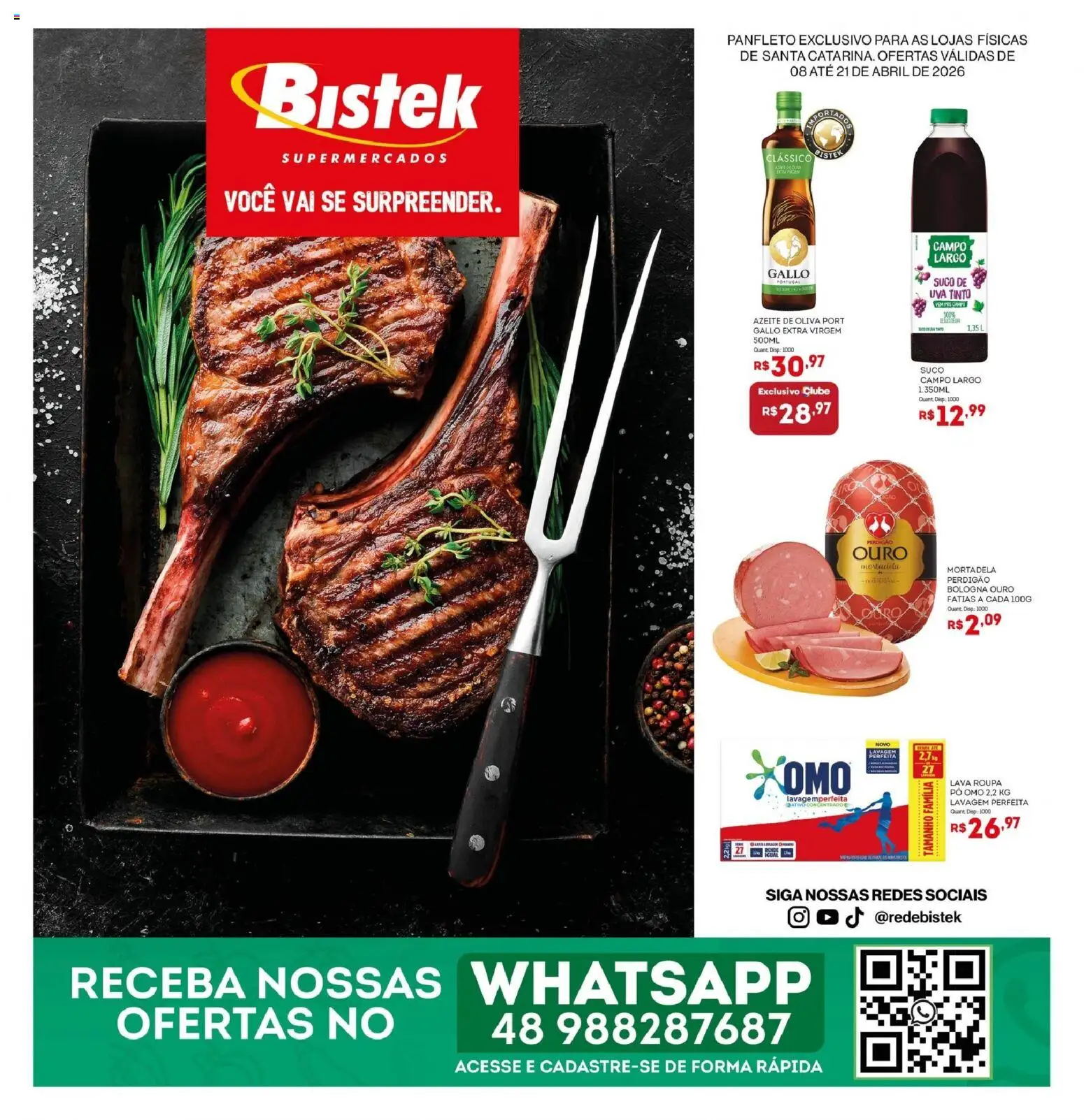 Pré-Visualização do folheto "Bistek Supermercados ofertas Quinzenal" da loja Bistek Supermercados válido a partir de 08/04/2026