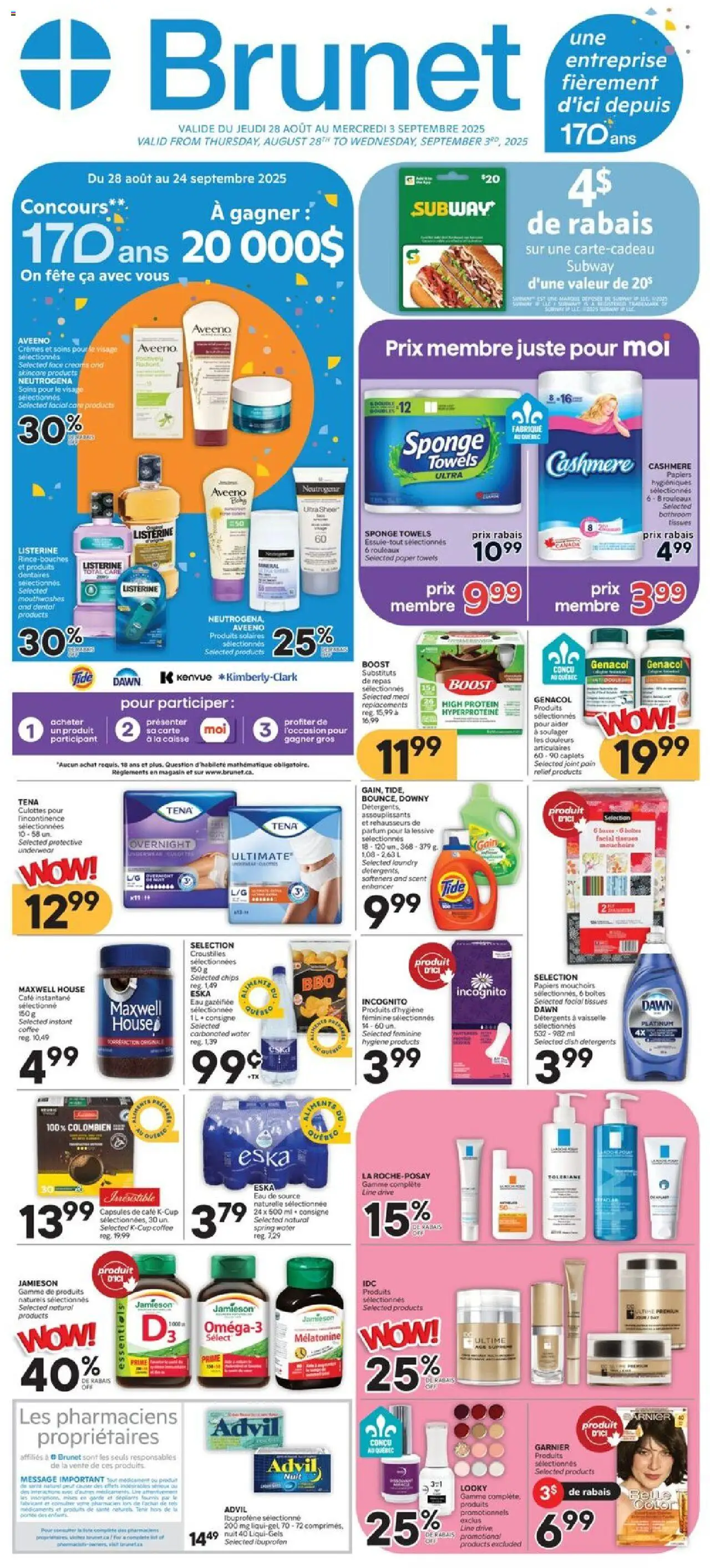Le catalogue Weekly flyer / circulaire est valide à partir du Aug 28, 2025 numéro de la page 1