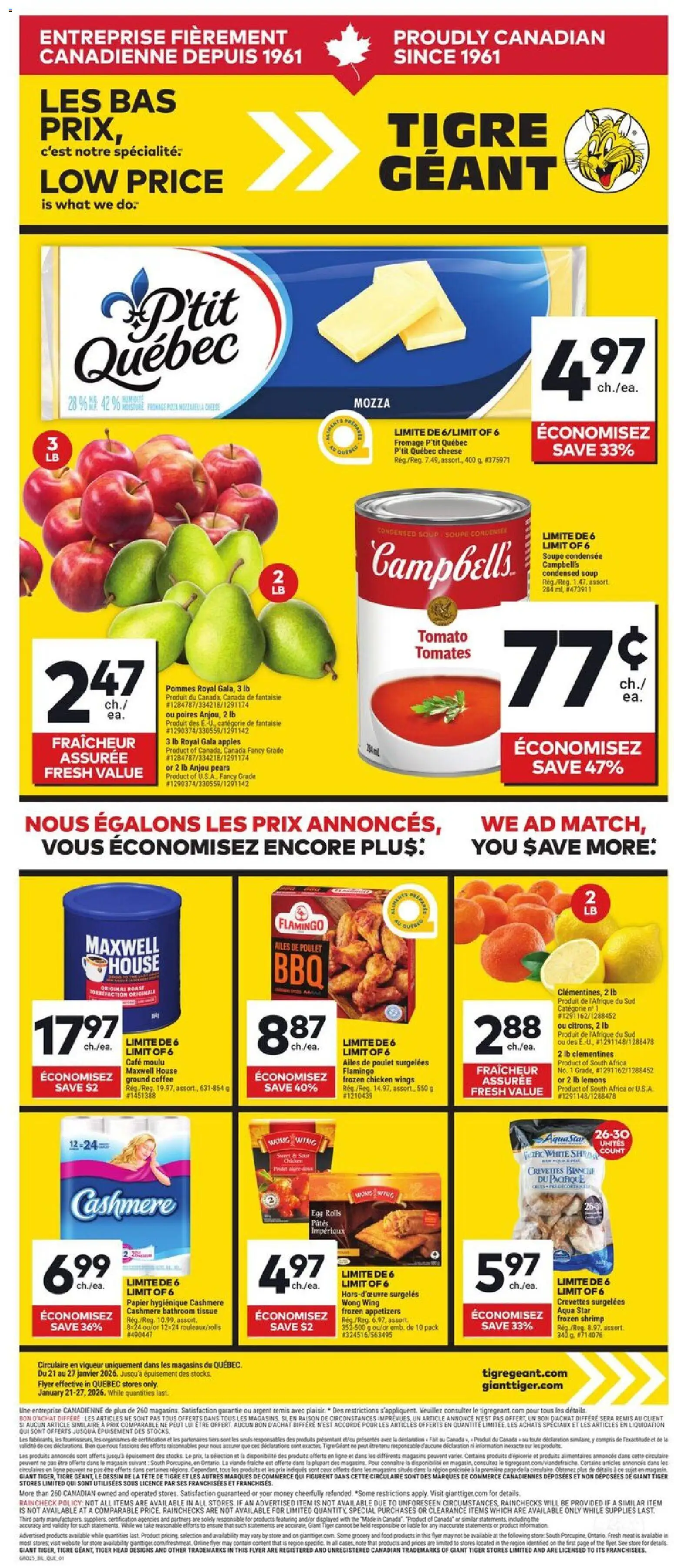 Preview of leaflet Weekly flyer / circulaire from shop Giant Tiger is valid from Jan 21, 2026