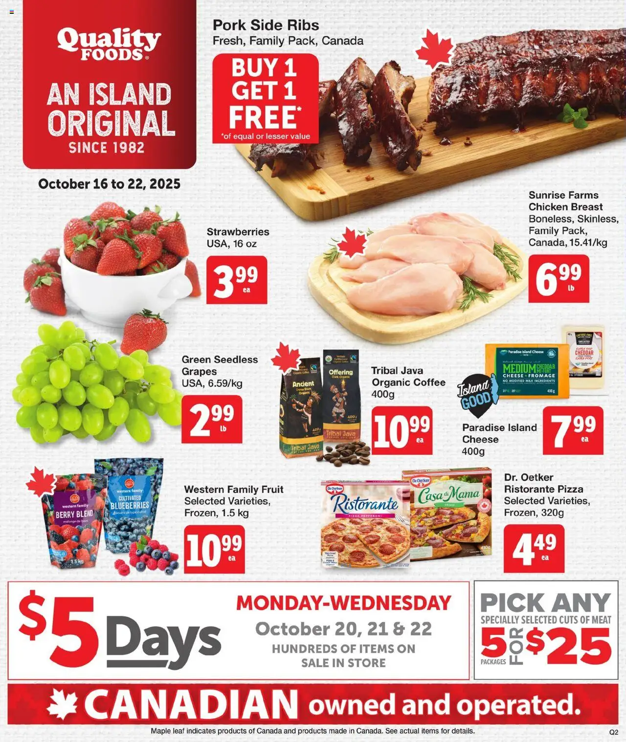 Quality Foods flyer valid from Oct 16, 2025 - page number 1