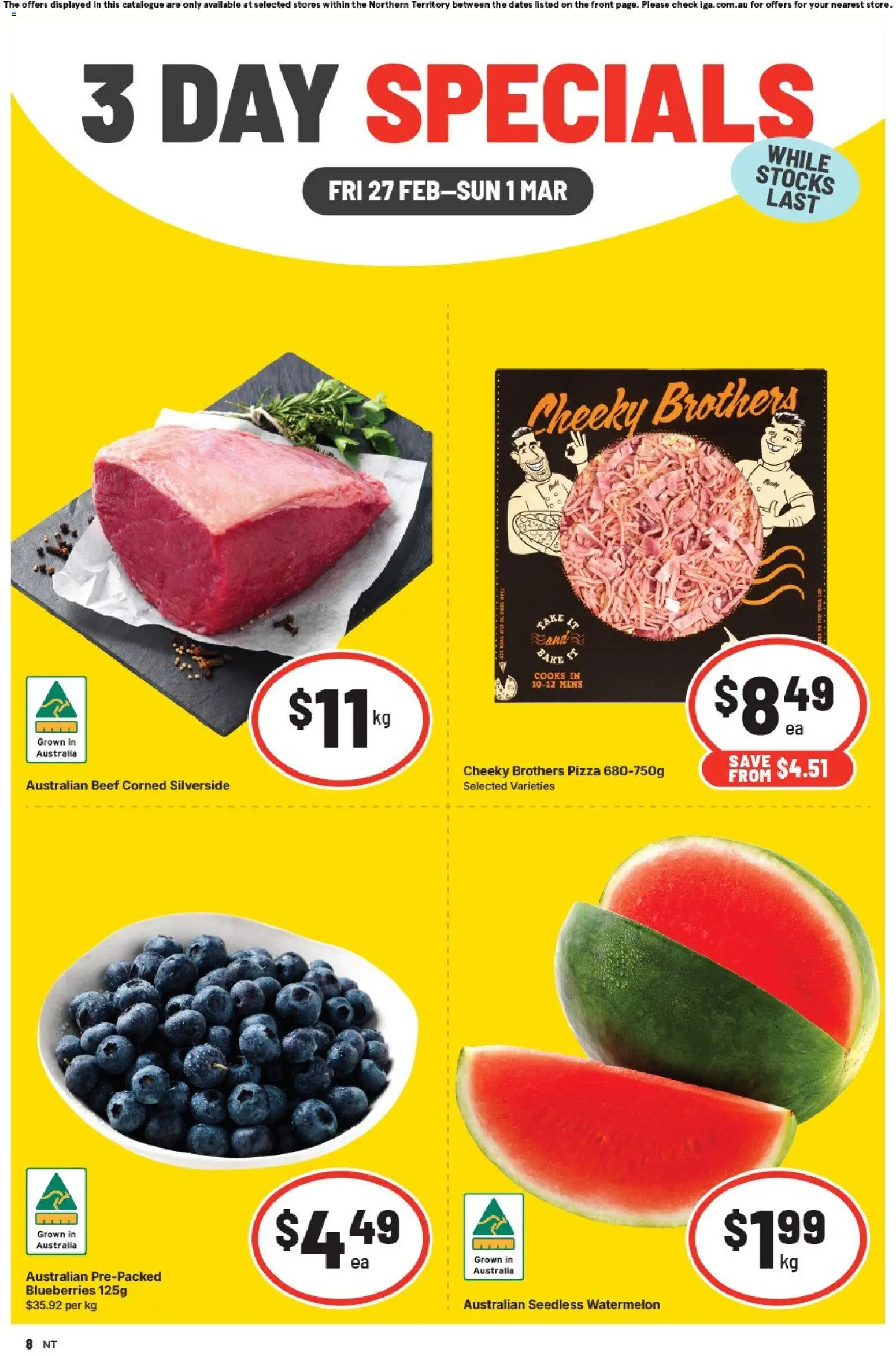 Preview of catalogue 3 Day Specials NT from shop IGA valid 27/02/2026