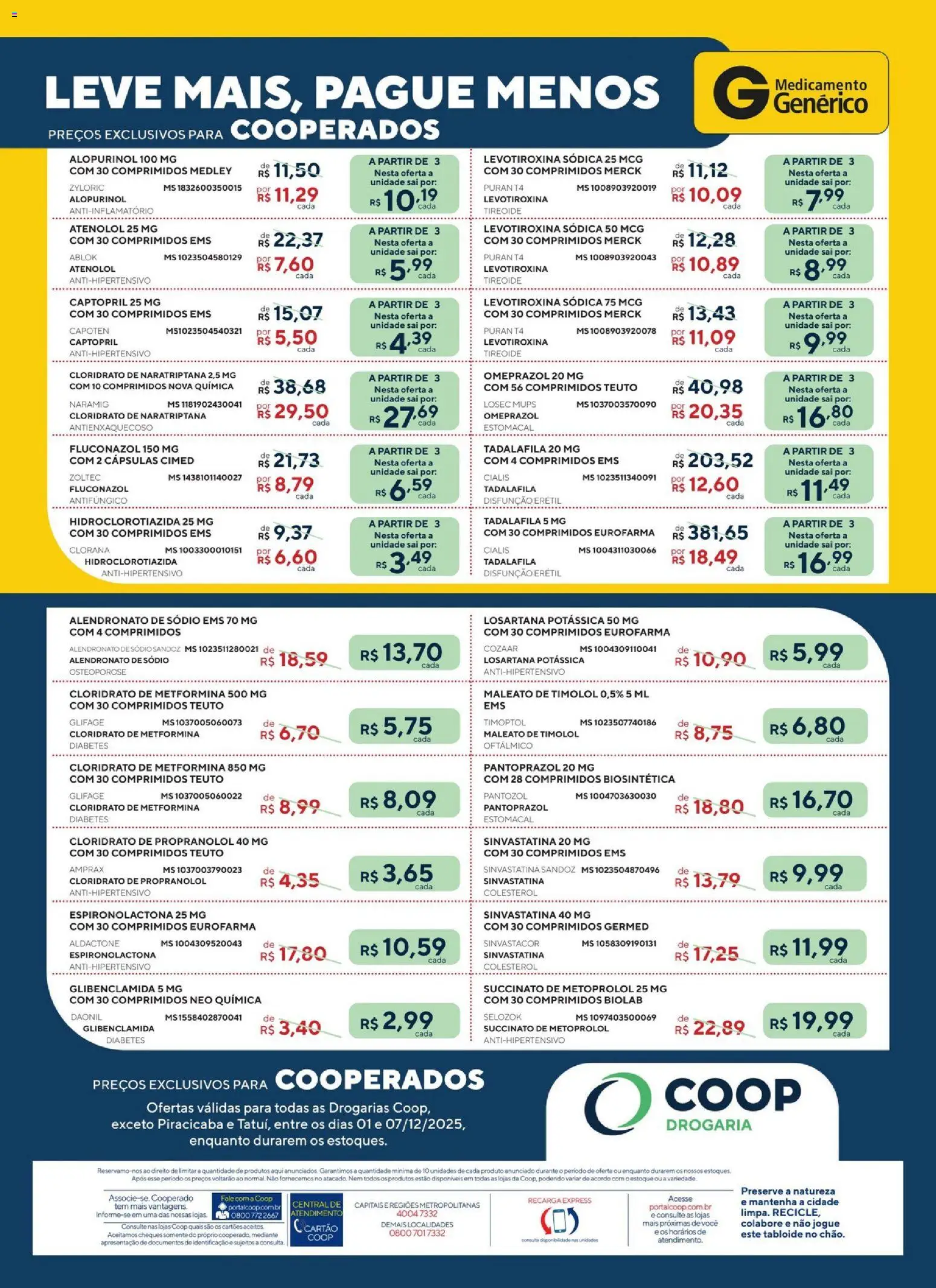 Pré-Visualização do folheto "Ofertas Genéricos " da loja Coop válido a partir de 01/12/2025