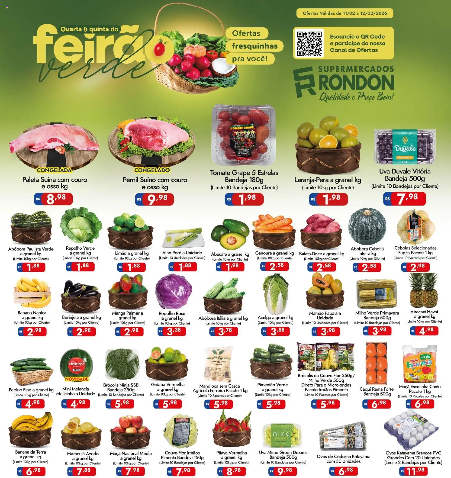 Pré-Visualização do folheto "Ofertas do semana" da loja Supermercados Rondon válido a partir de 11/02/2026